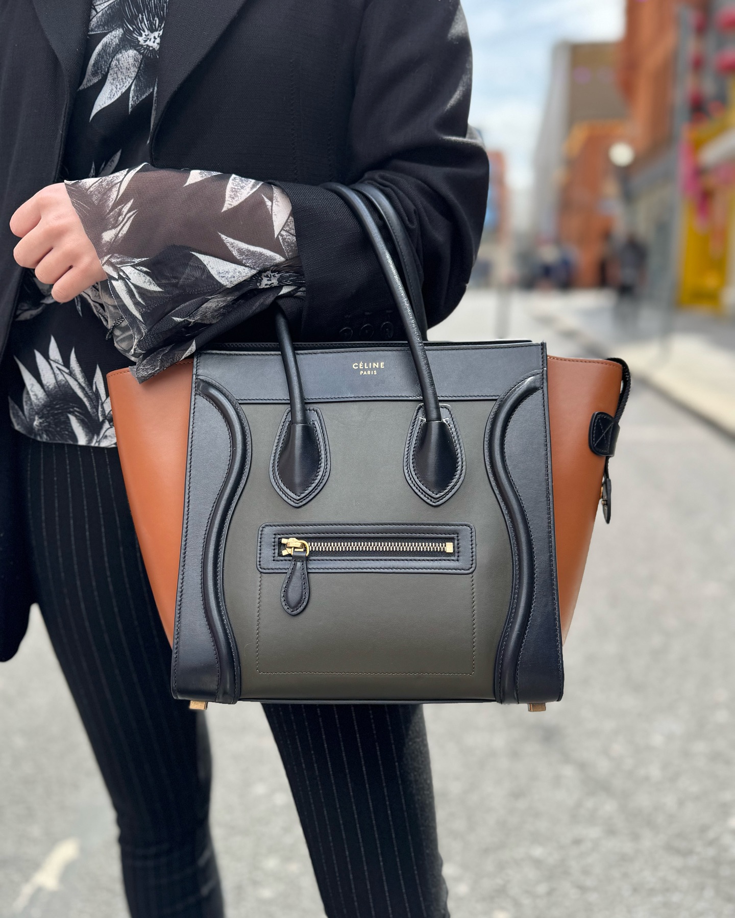 Celine Trio Bag Celine Bag Preloved CELINE Small Black Leather 
