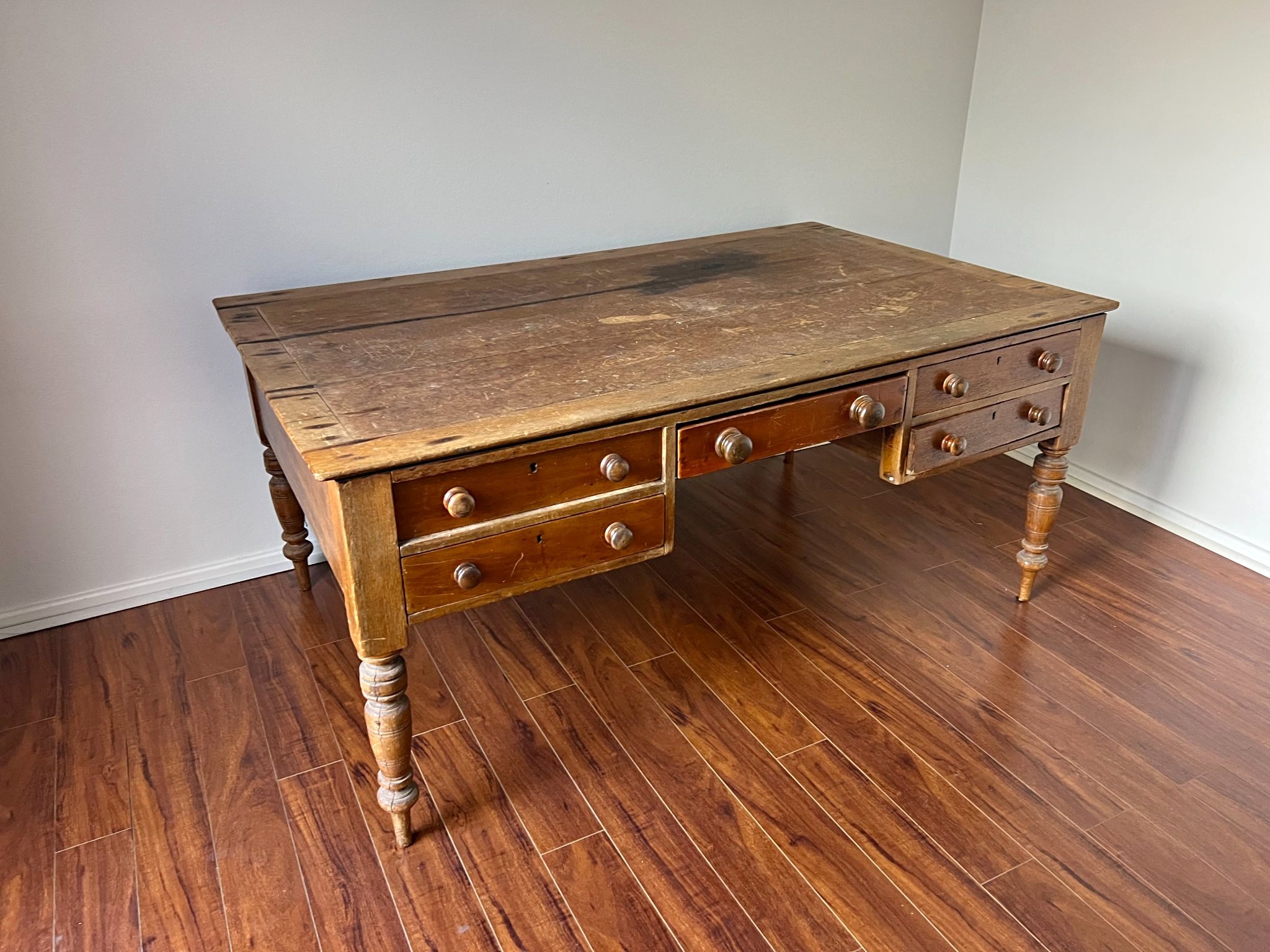 Antique Australian Cedar Partners Desk – Colonial Double-Sided Table ...