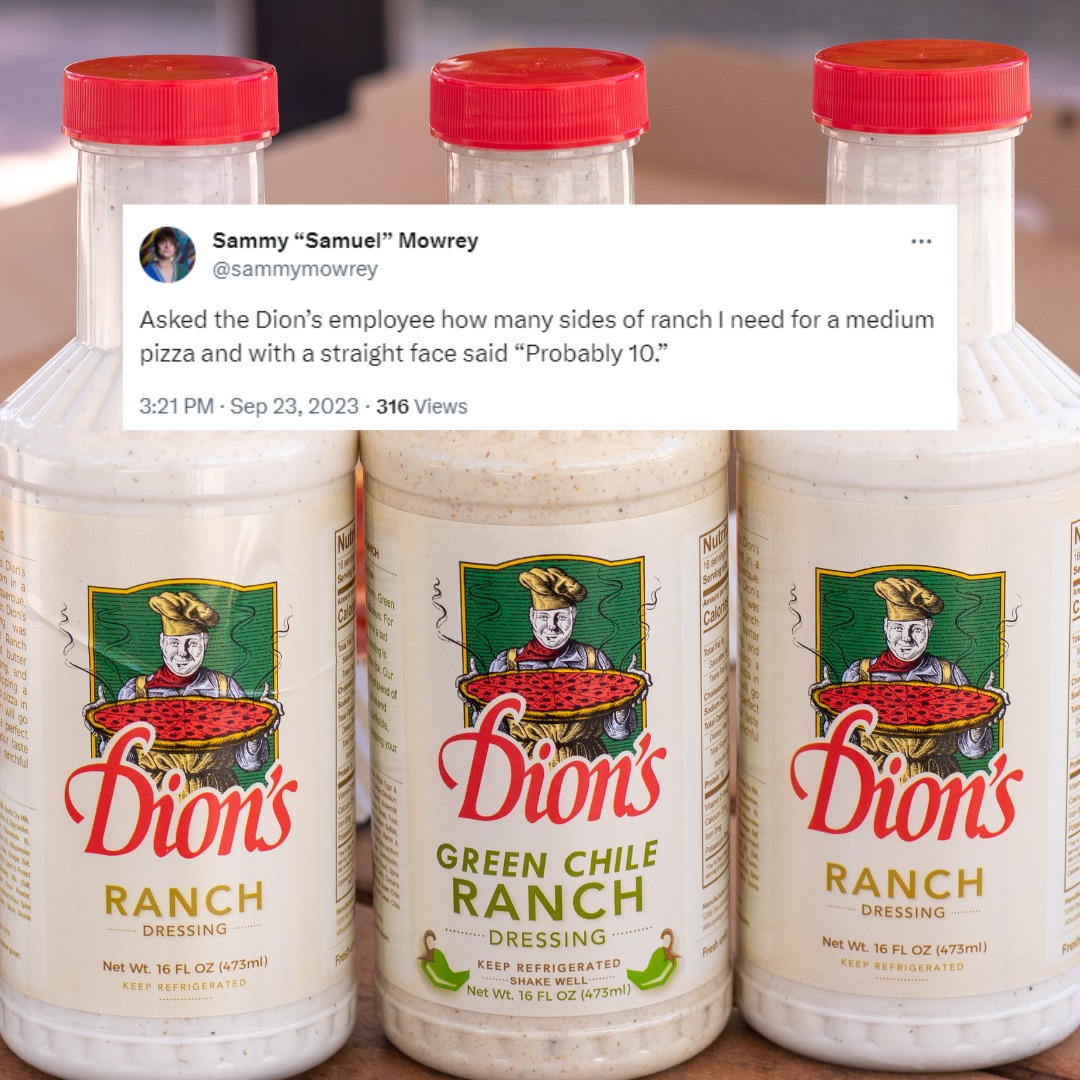 How many sides of Ranch do you get with your Dion's order?