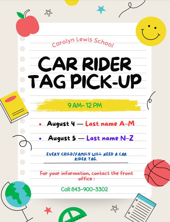 📢 ATTENTION Carolyn Lewis School... - Carolyn Lewis School | Facebook