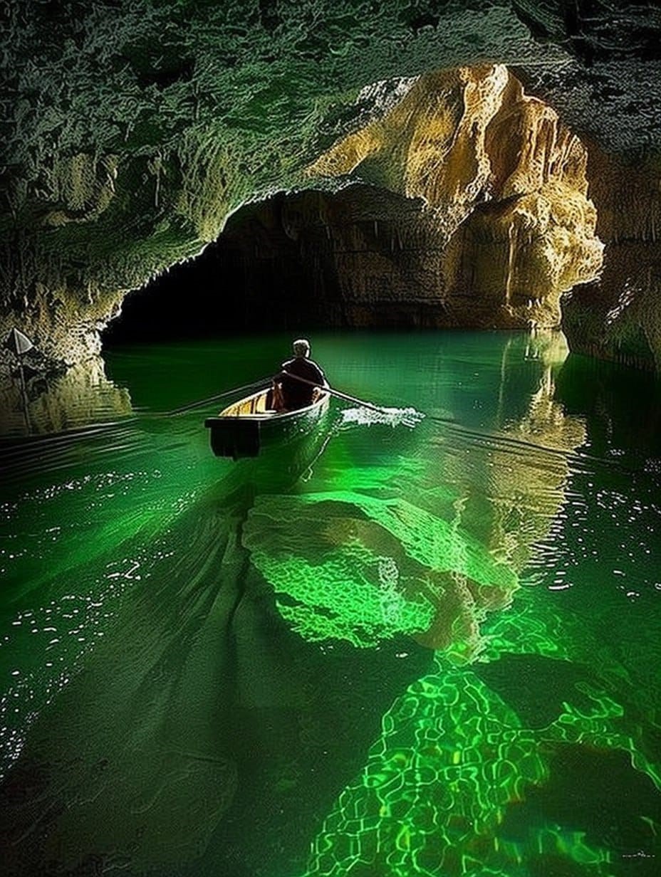Emerald cave on Colorado river