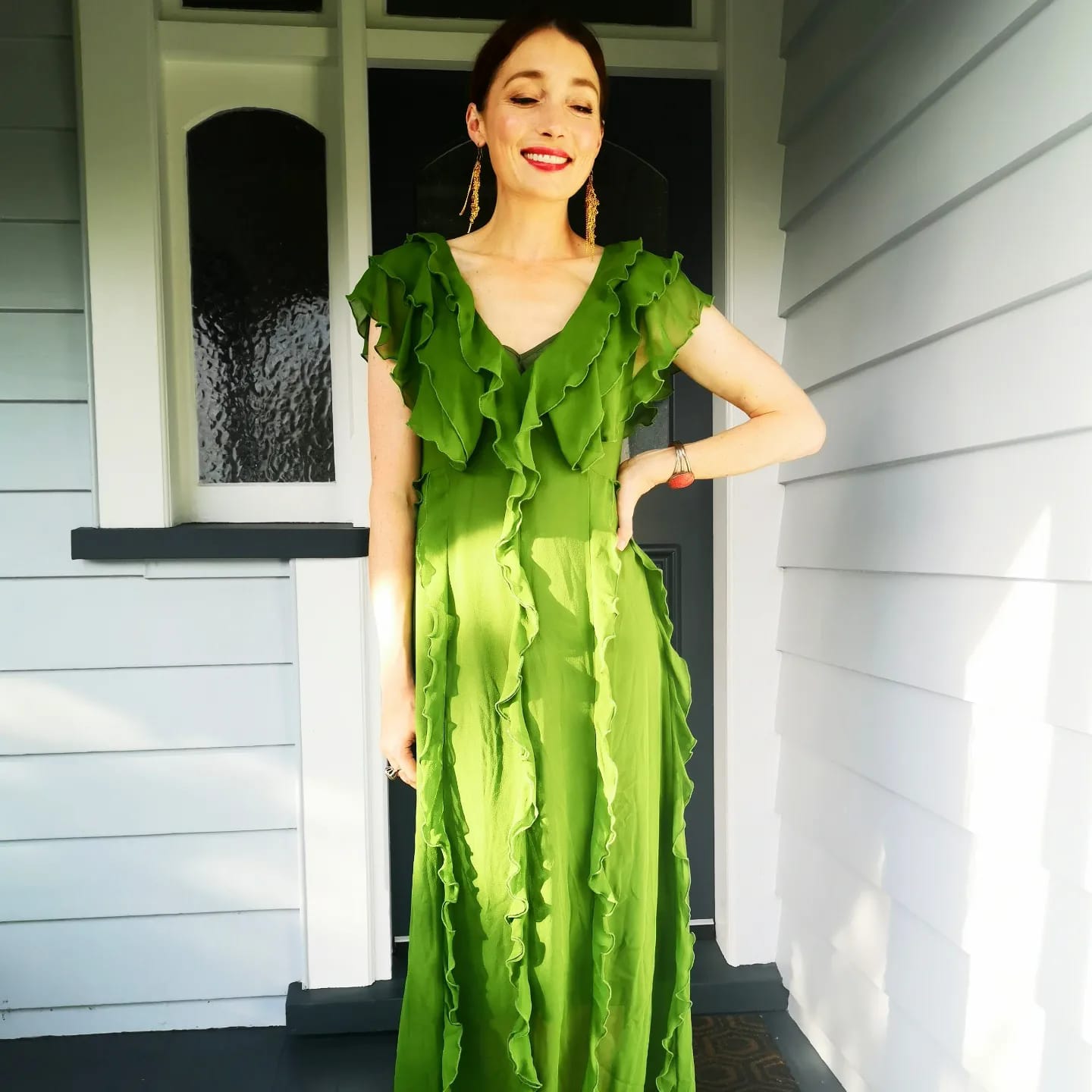 kate sylvester green dress Heading out 💚 Tie Back