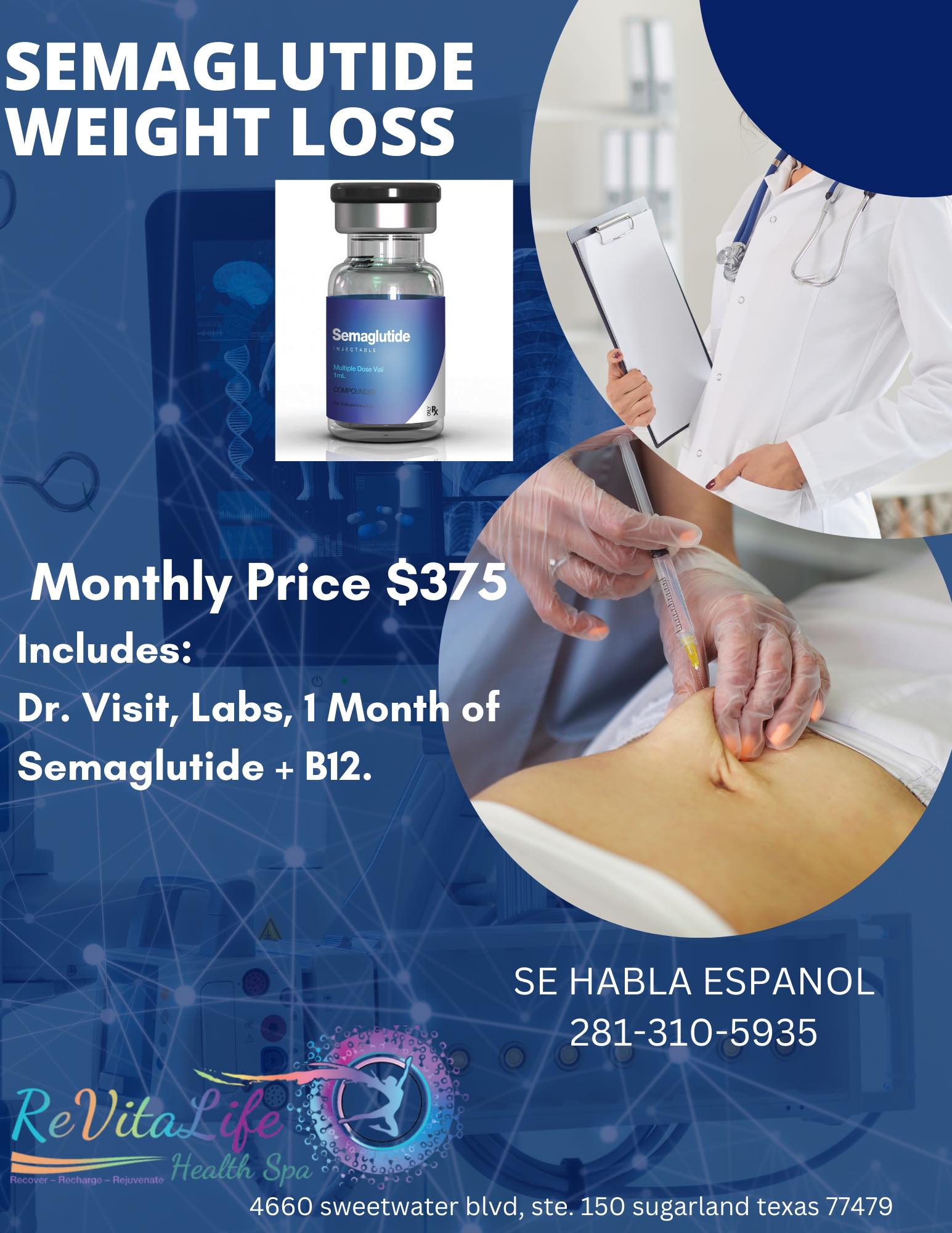 Are you struggling to loose weight? Come see us for your Semaglutide weekly Injections. 0.5mg, 1mg, 2mg. Primary benefits: Fat loss & decreased appetite. Reduce Inflammation, and much more benefits. Call us