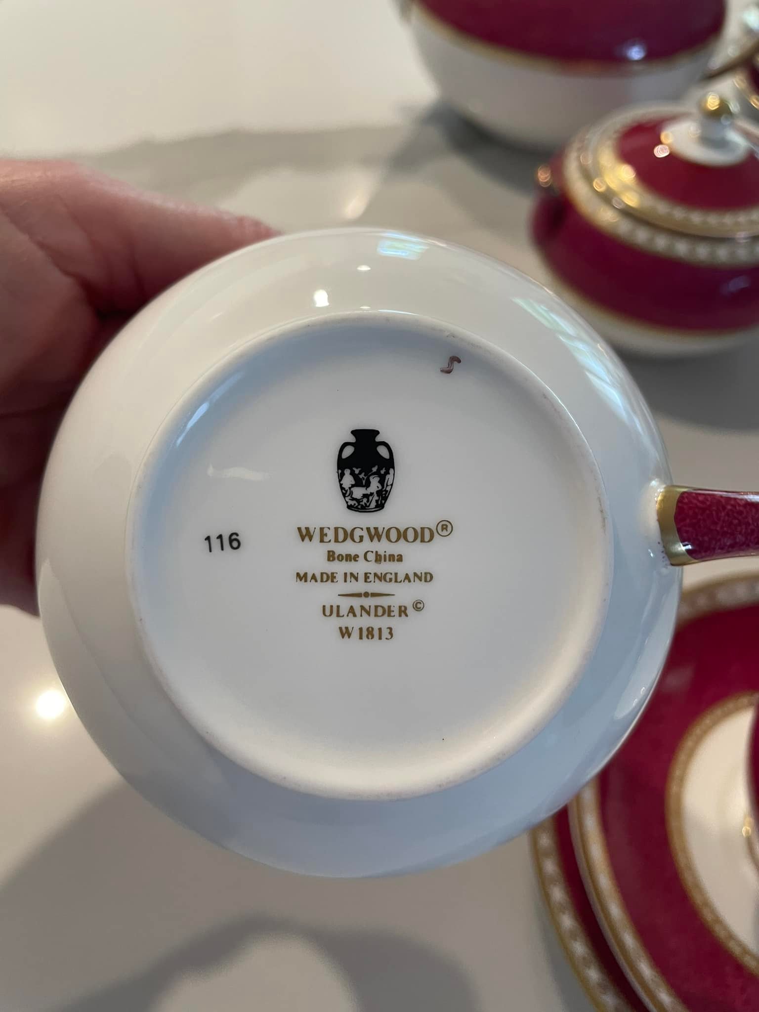 Wedgwood Ulander Ruby tea set and dinner pieces for sale