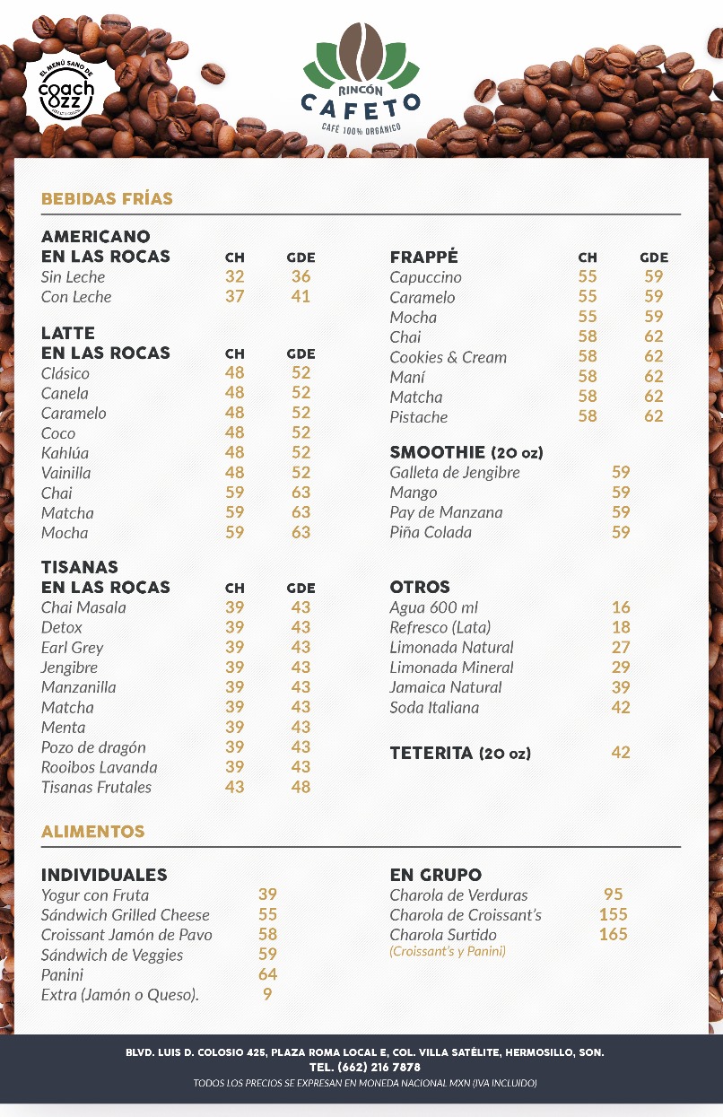 Rincón Cafeto - Conoce el delicioso menú que te ofrece...
