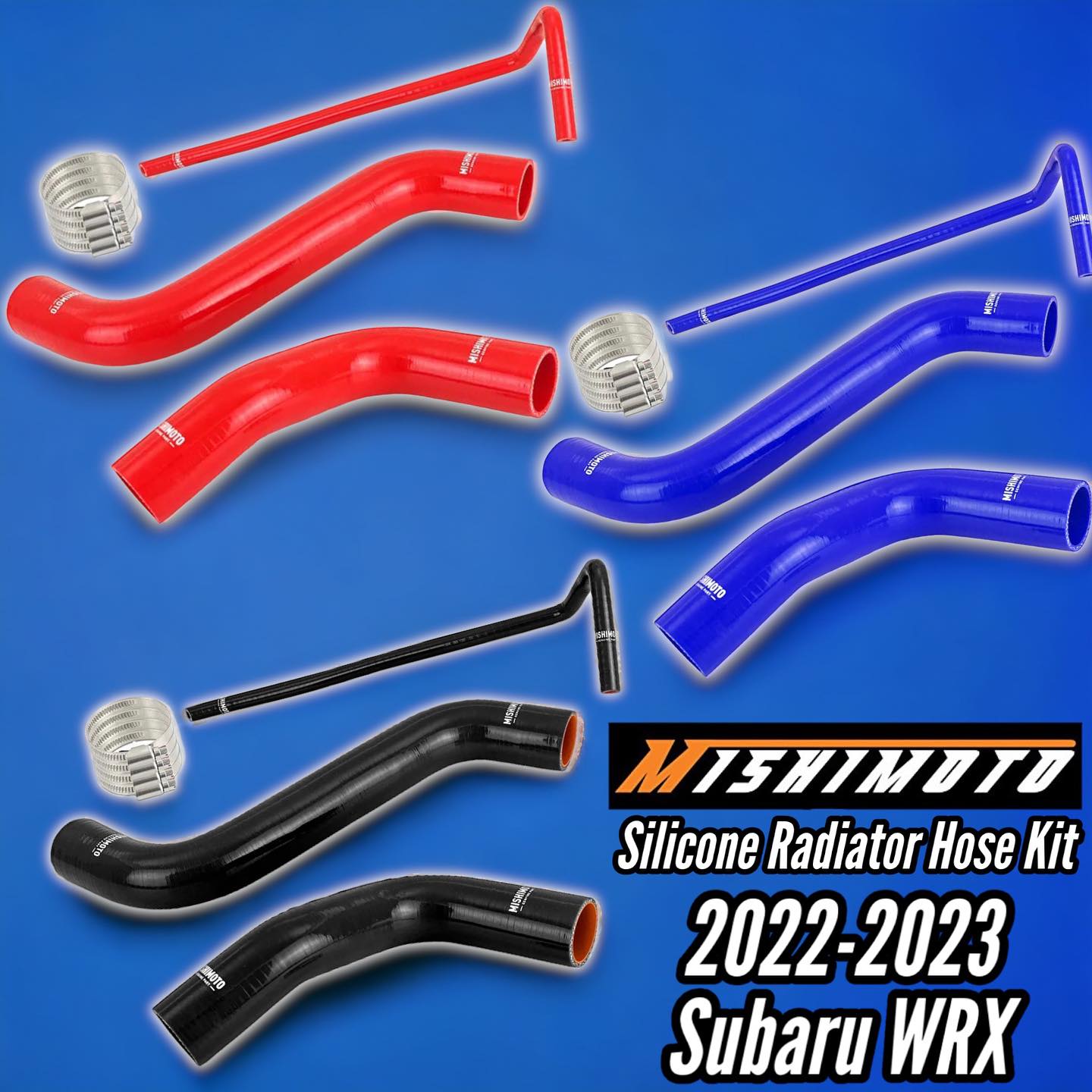 Mishimoto Silicone Intercooler Hose Upgrade Kit For 2002-2005 Subaru WRX 2.0L Turbo – Red – Lifetime Warranty