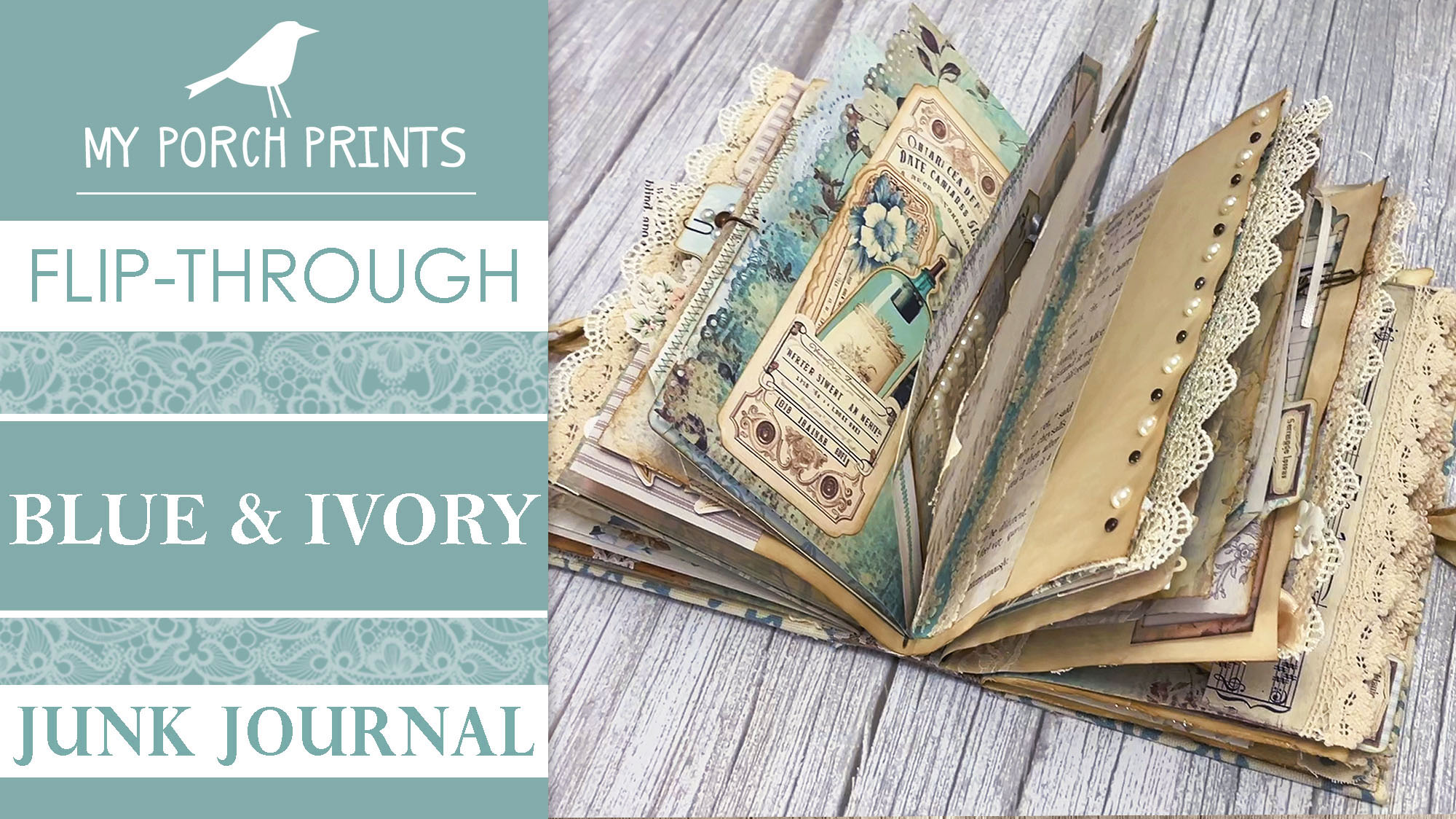 NEW VIDEO! 😍🩵🤍 Take... - Junk Journal Ideas: My Porch Prints | Facebook