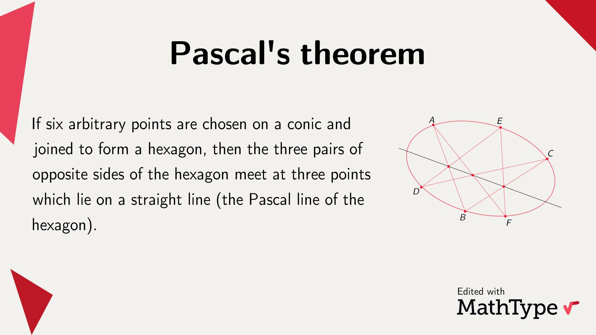MathType - Pascal's theorem is very useful in proving the... | Facebook