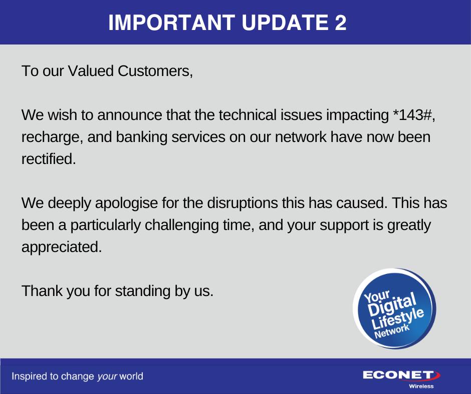 Econet Zimbabwe - To our Valued Customers, We wish to... | Facebook