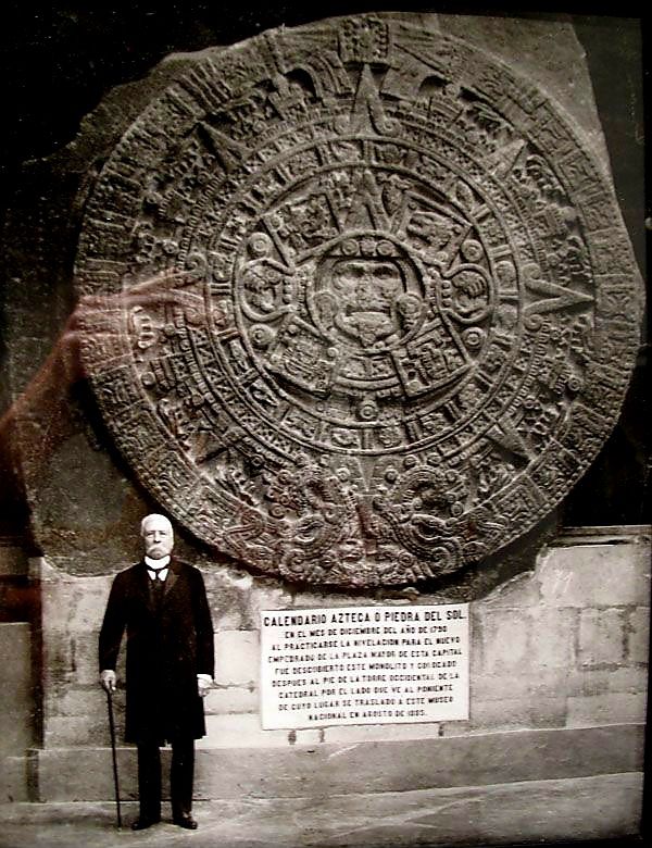 We - A vintage photo of the Aztec Sun Stone, also known as the Calendar ...
