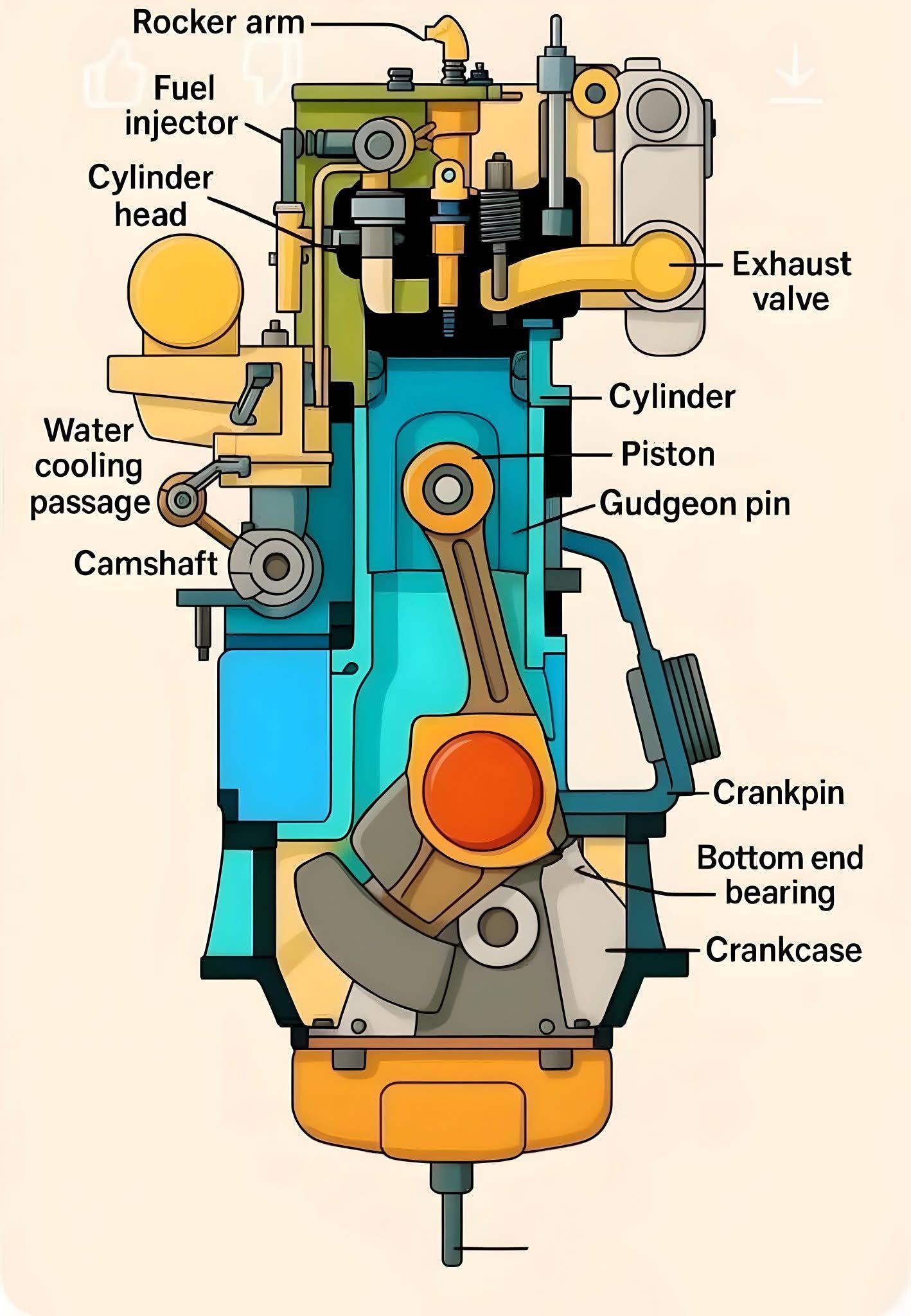 The Mechanical - FOUR STROKE CYCLE ENGINE. The image displays a four ...