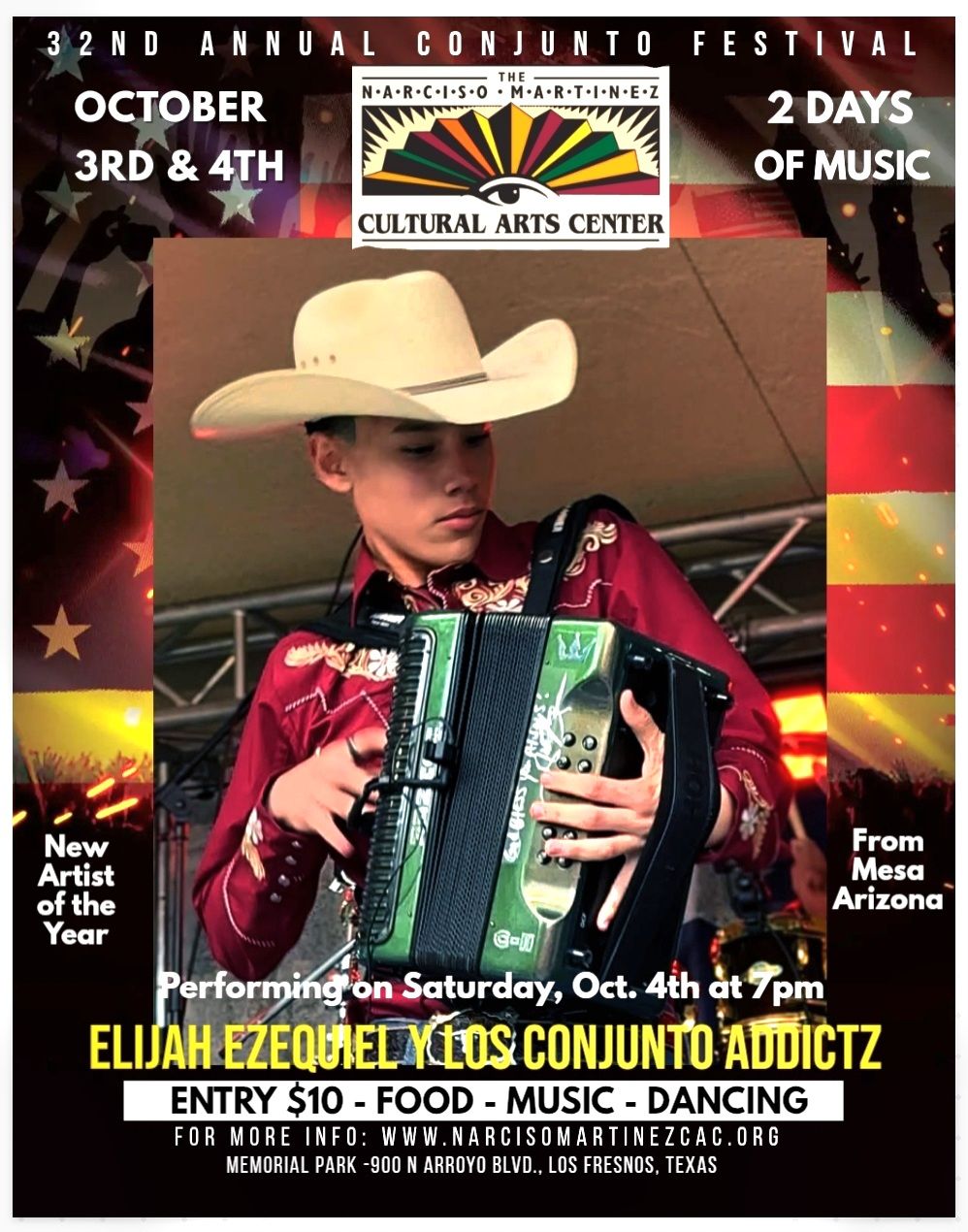 Elijah Ezequiel performing at Los Fresnos Conjunto Festival