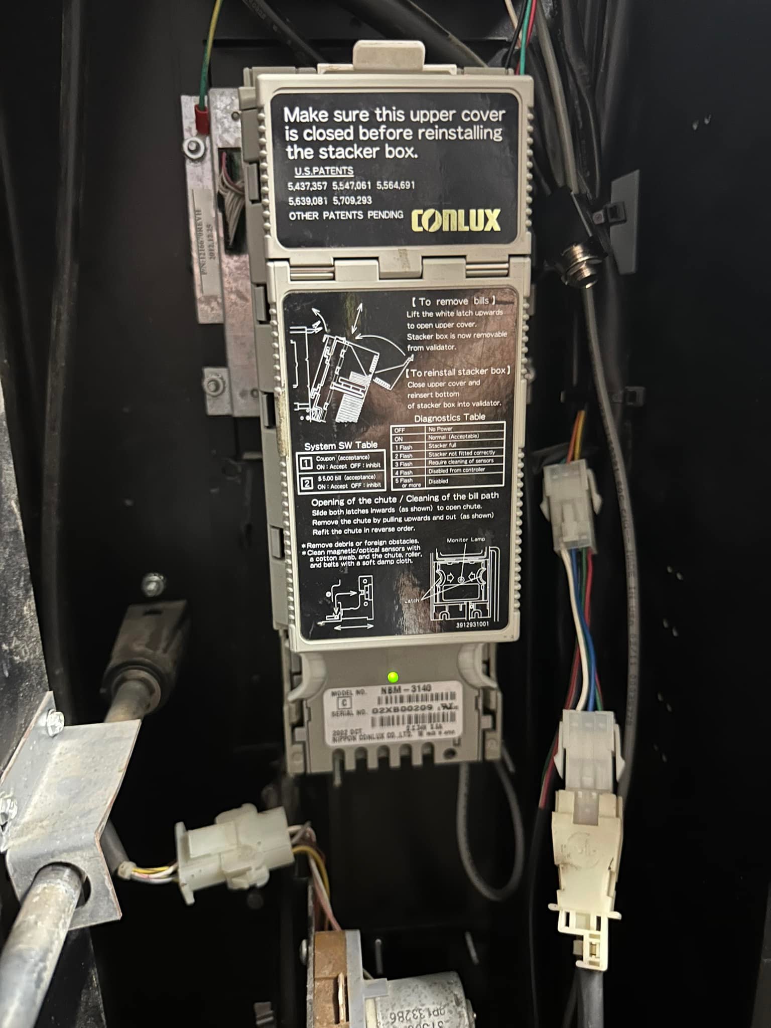 Conlux NBM 3100 MDB Bill Acceptor – Takes New $5 Bills, Refurbished With 90-Day Warranty 5 thumbnail image