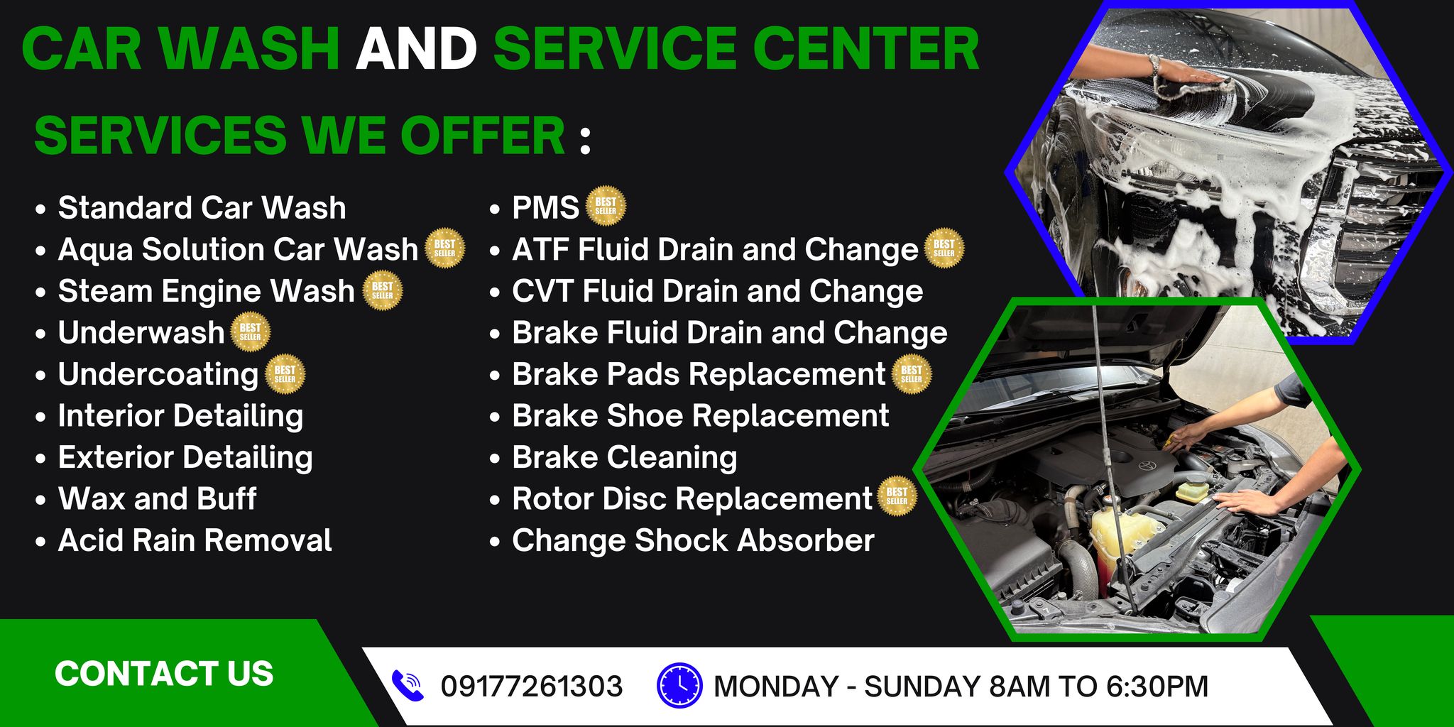 Services Offered by Jazz Car Wash & Detailing: Shine & Polish