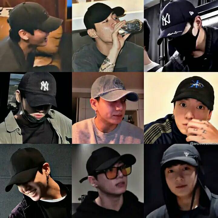 Jungkook with cap >>> 💋 N M @arChivesommoor