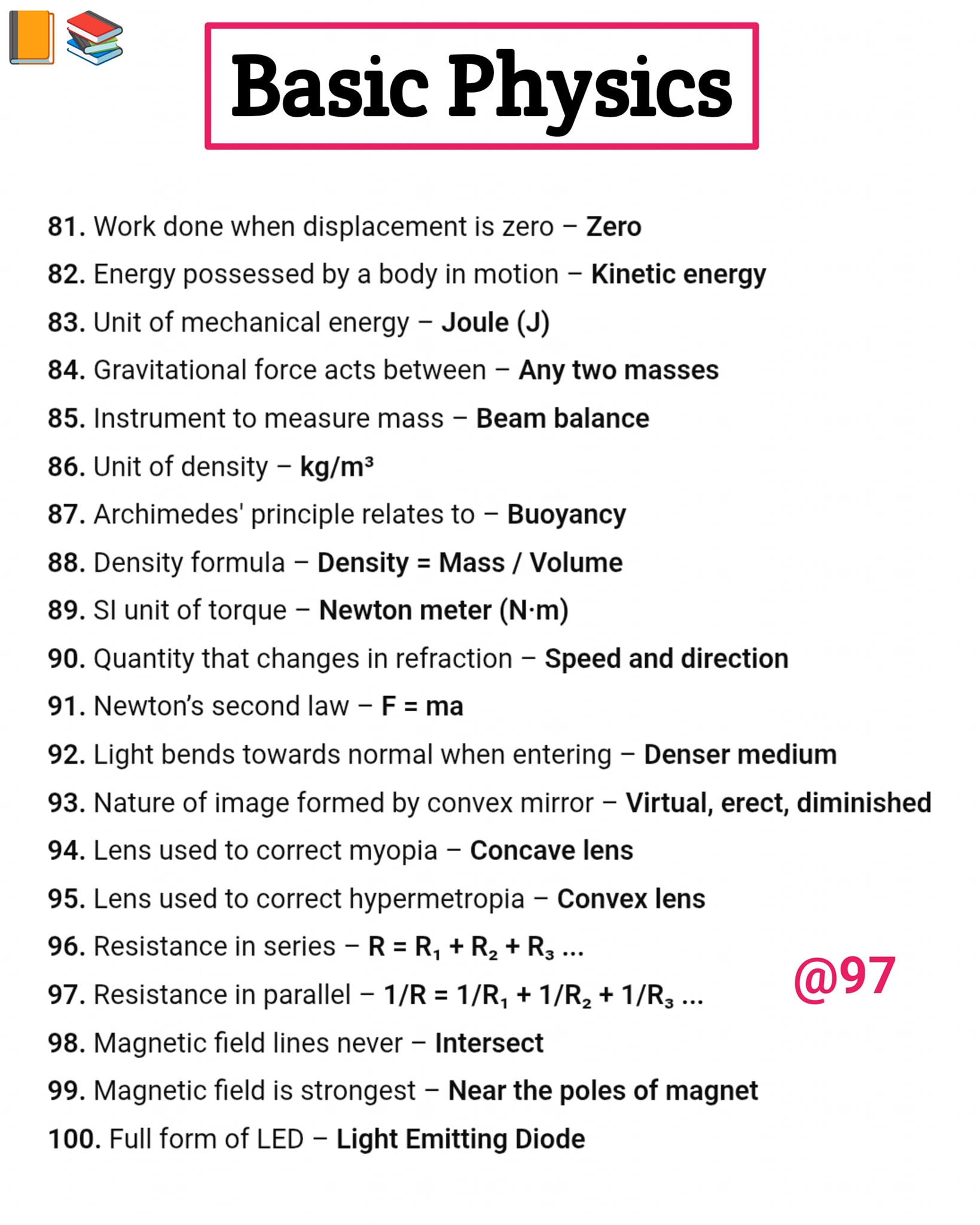 97 - Basic Physics Notes 🏓 #highlights2025 #science #education # ...