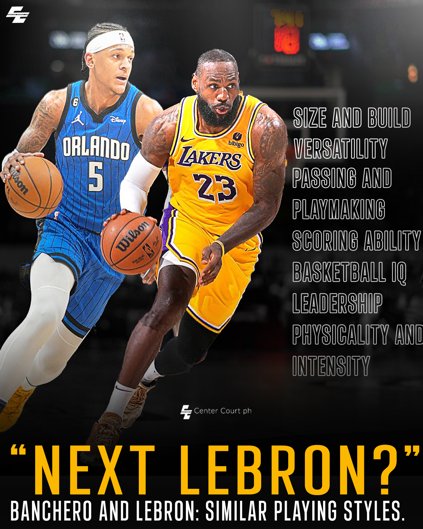 Center - Paolo Banchero and LeBron James have a lot of 