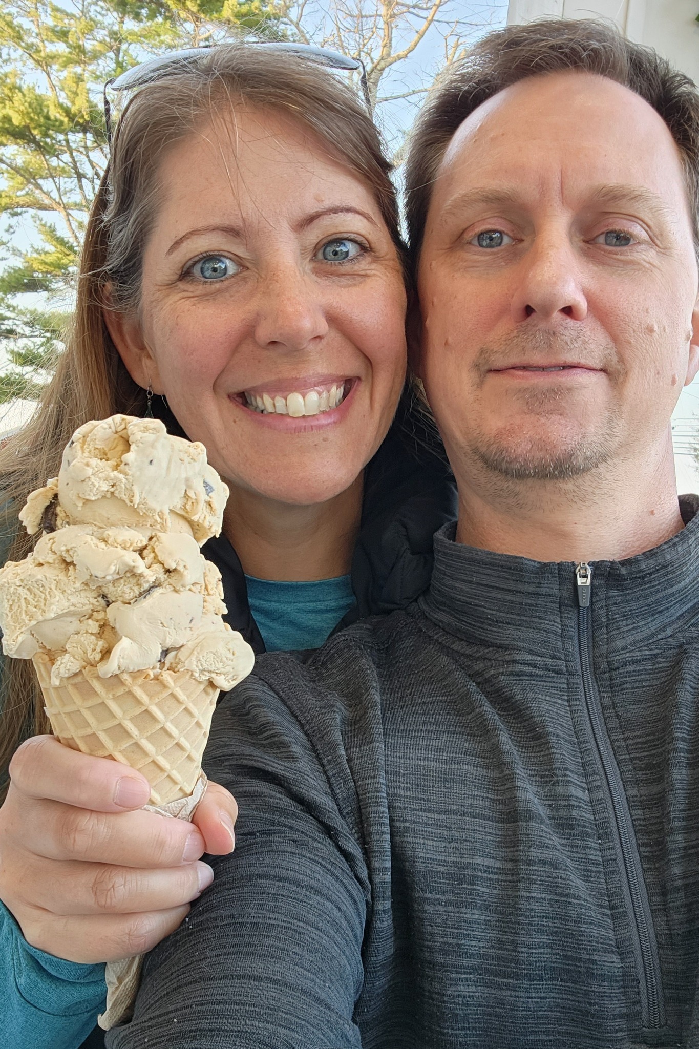 Celebrating with Alaska triple berry ice cream at Moose Crossing