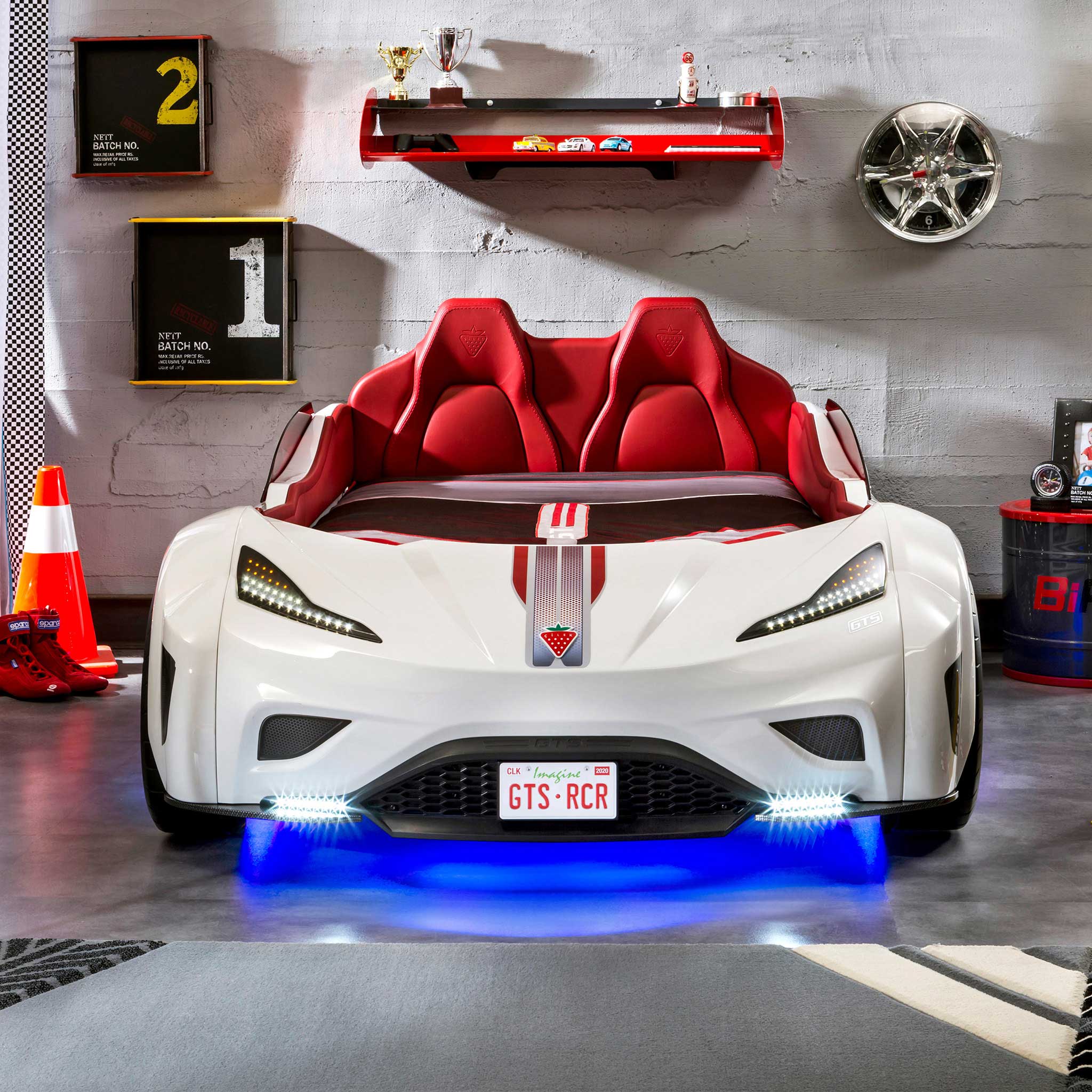 Cilek - The Cilek GTS Red Twin Race Car Bed is the perfect bed for 