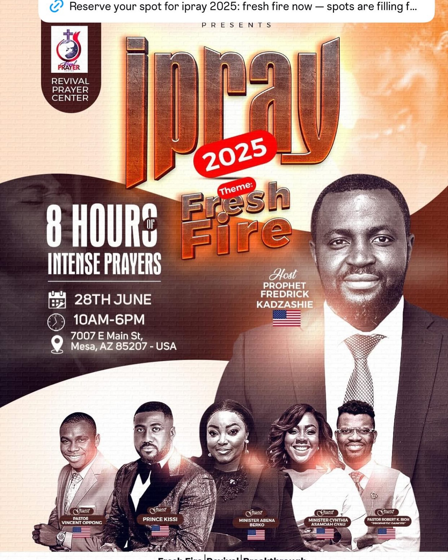 *🔥 Reserve your spot for iPRAY... - Revival Prayer Center | Facebook