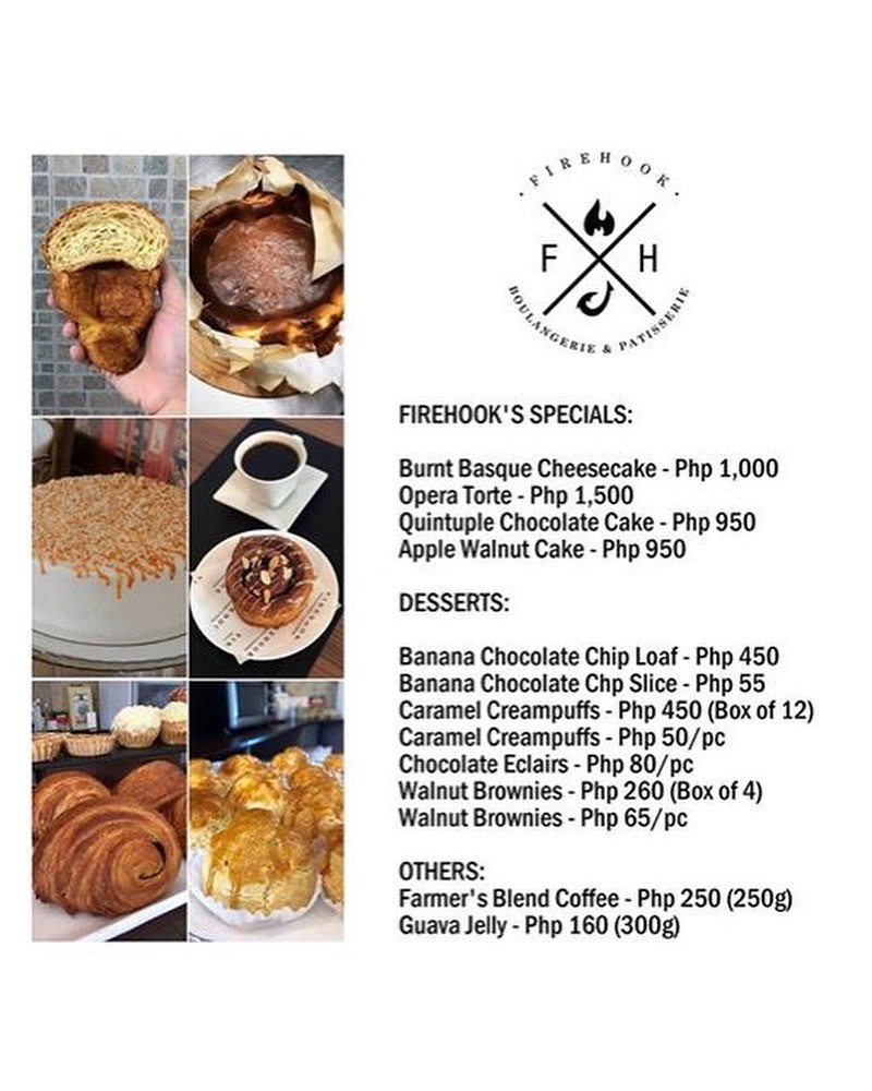 Firehook’s Menu 🌿... - Firehook Boulangerie Et Patisserie | Facebook