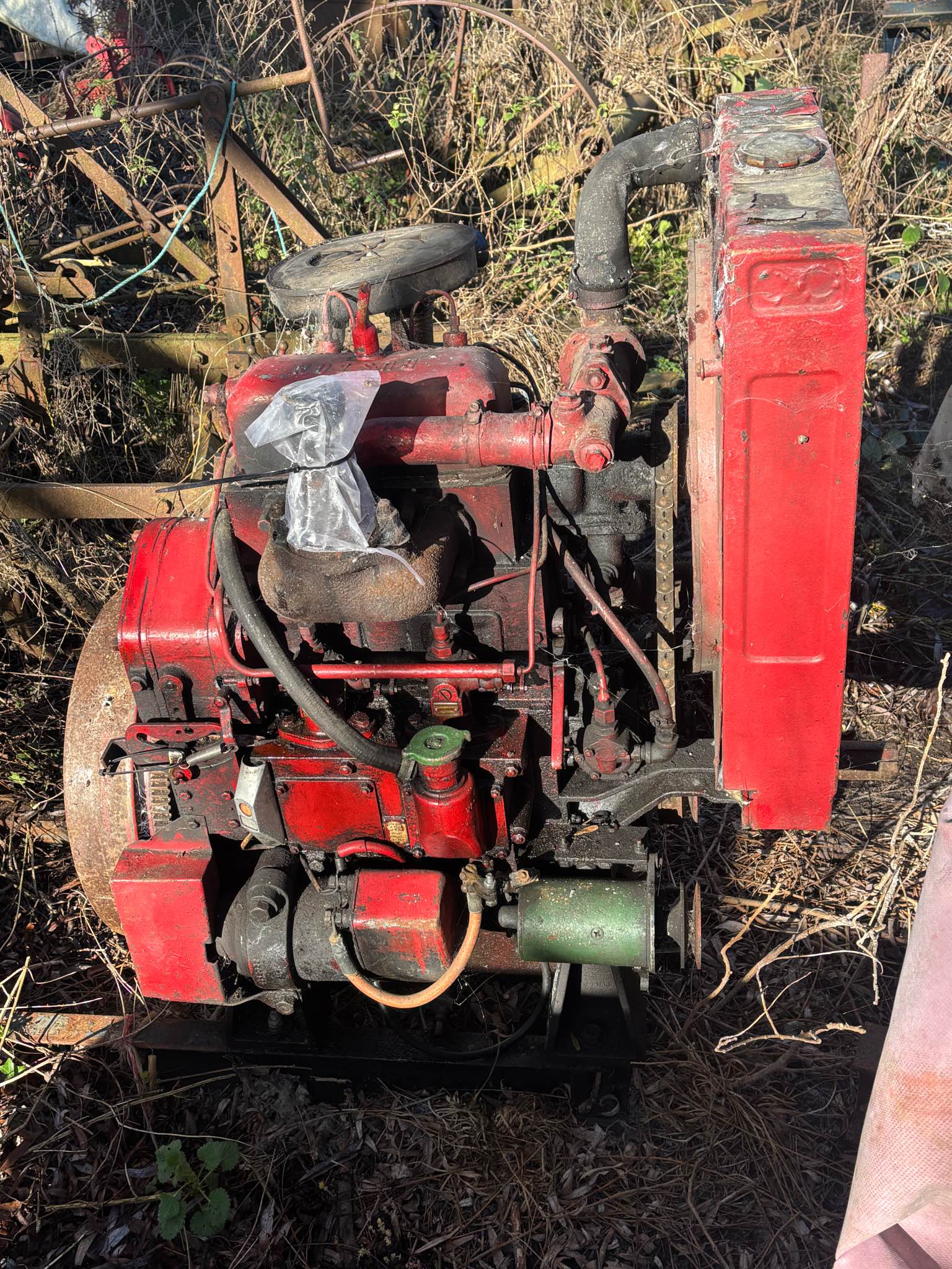 Ruston twin cylinder diesel engine with electric start and radiator ...