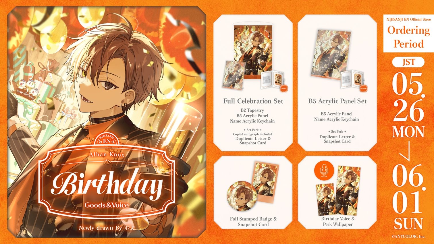 PO 5/31] Nijisanji EN Noctyx Alban Knox Birthday Goods & Voice 
