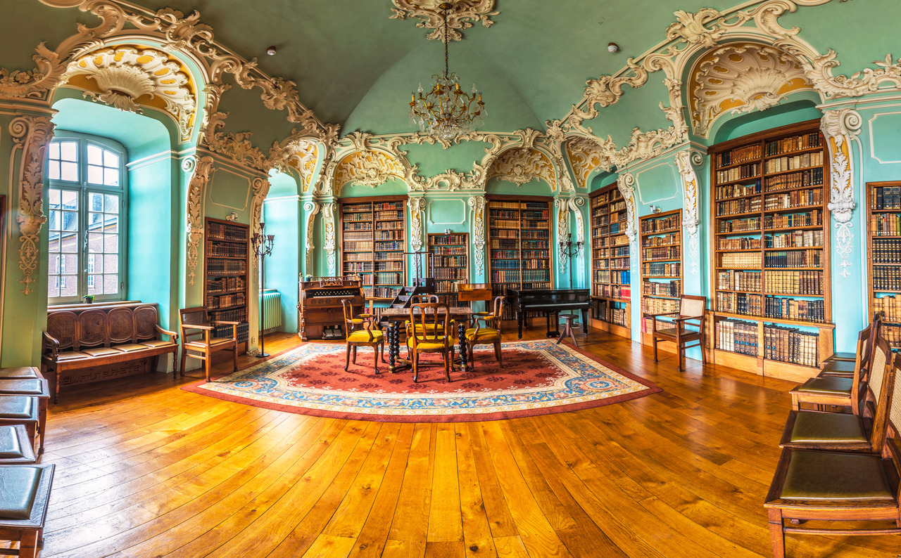 BiblioCave - Rococo library in the Rolduc medieval abbey,...