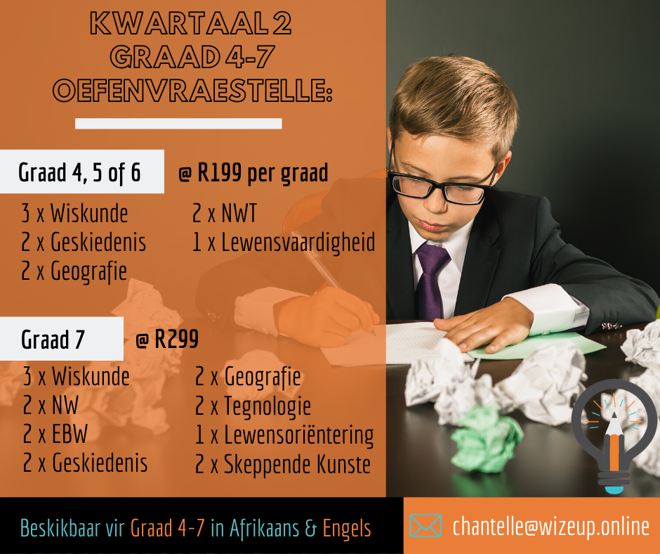 🤓Kwartaal 2 oefenvraestelle en... - Wize-Up Learning | Facebook