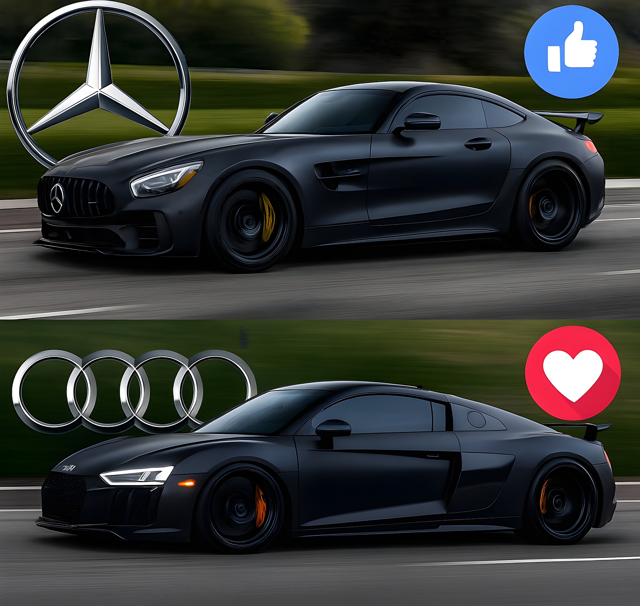 SB Family - The Mercedes-AMG GT and the Audi R8 are both... | Facebook