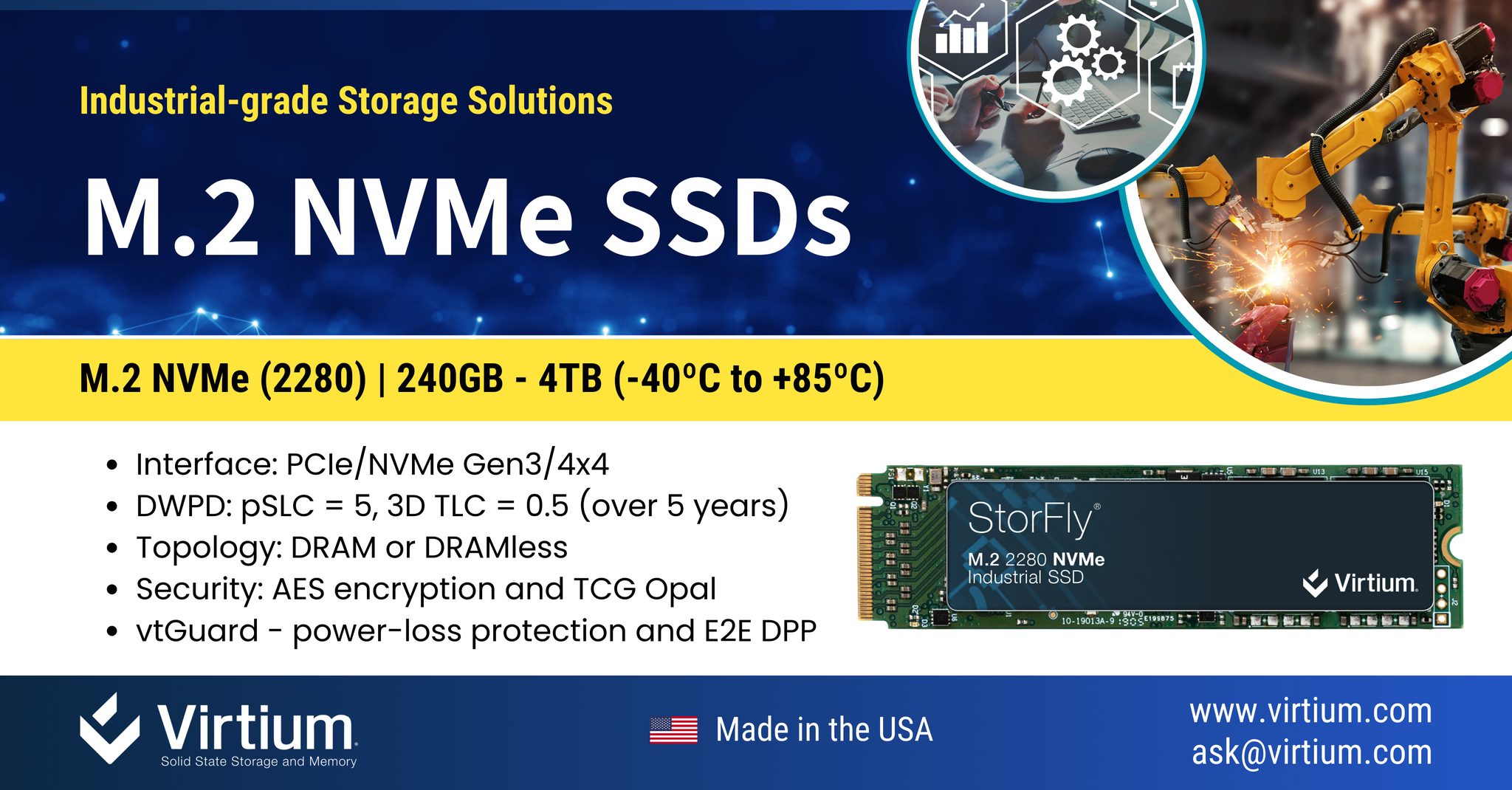 Virtium - Virtium’s StorFly® NVMe Industrial SSDs are... | Facebook