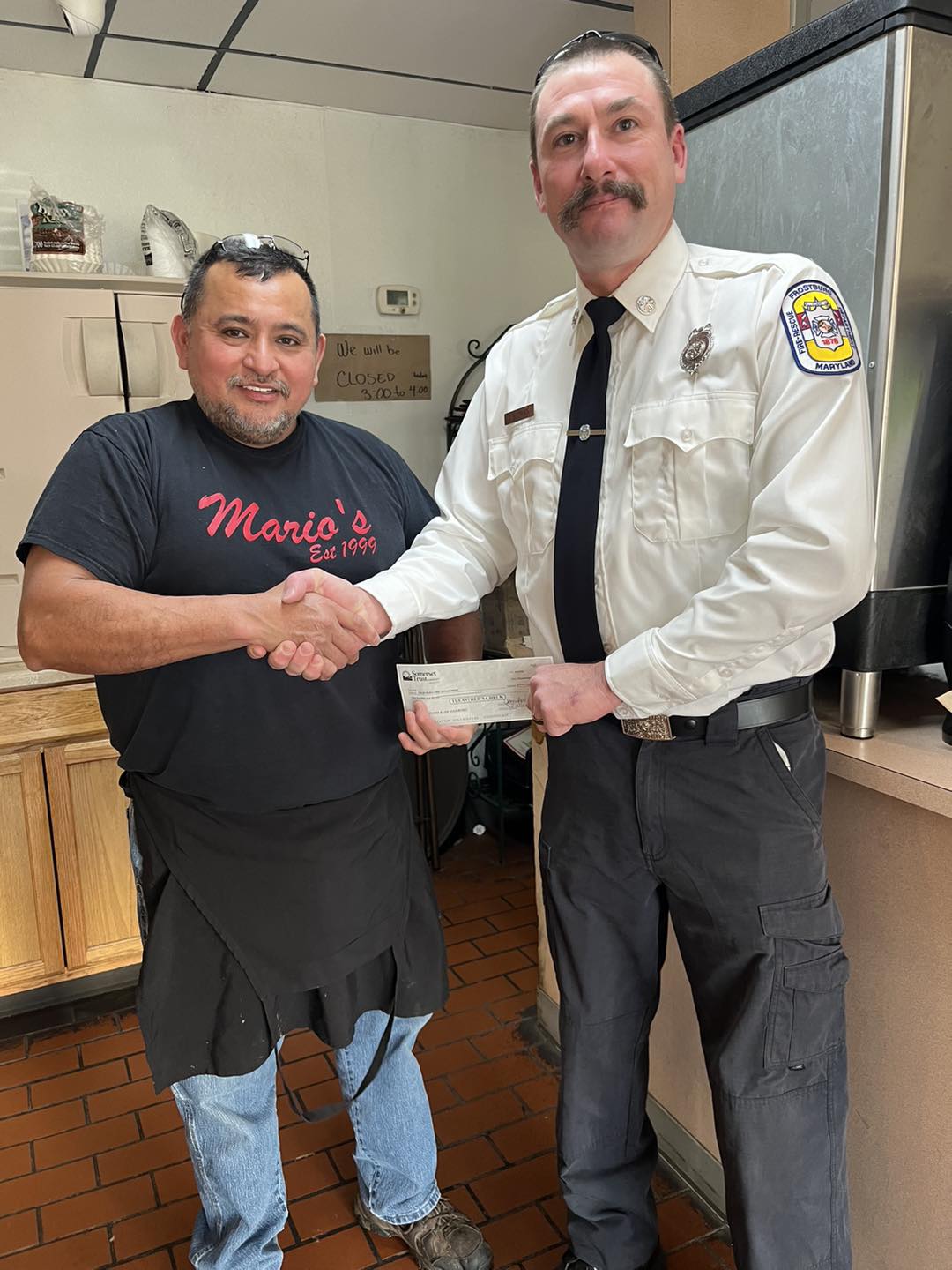 Frostburg - Again, we say thank you to Benito Reyes, owner of Mario’s ...