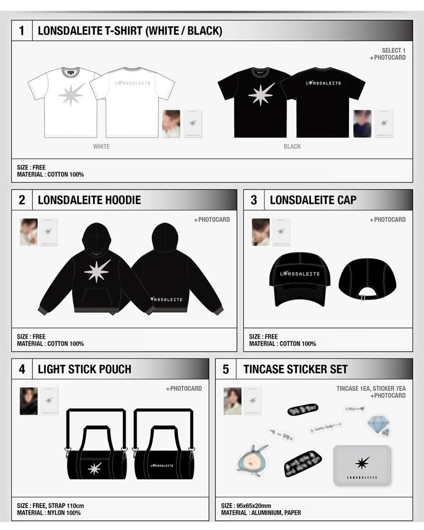 2024・ASIA TOUR☆LONSDALEITE☆☆公式グッズ・MD『白』 BAEKHYUN 2024 ASIA TOUR Lonsdaleite Dot OFFICIAL MD TRADING PHOTO
