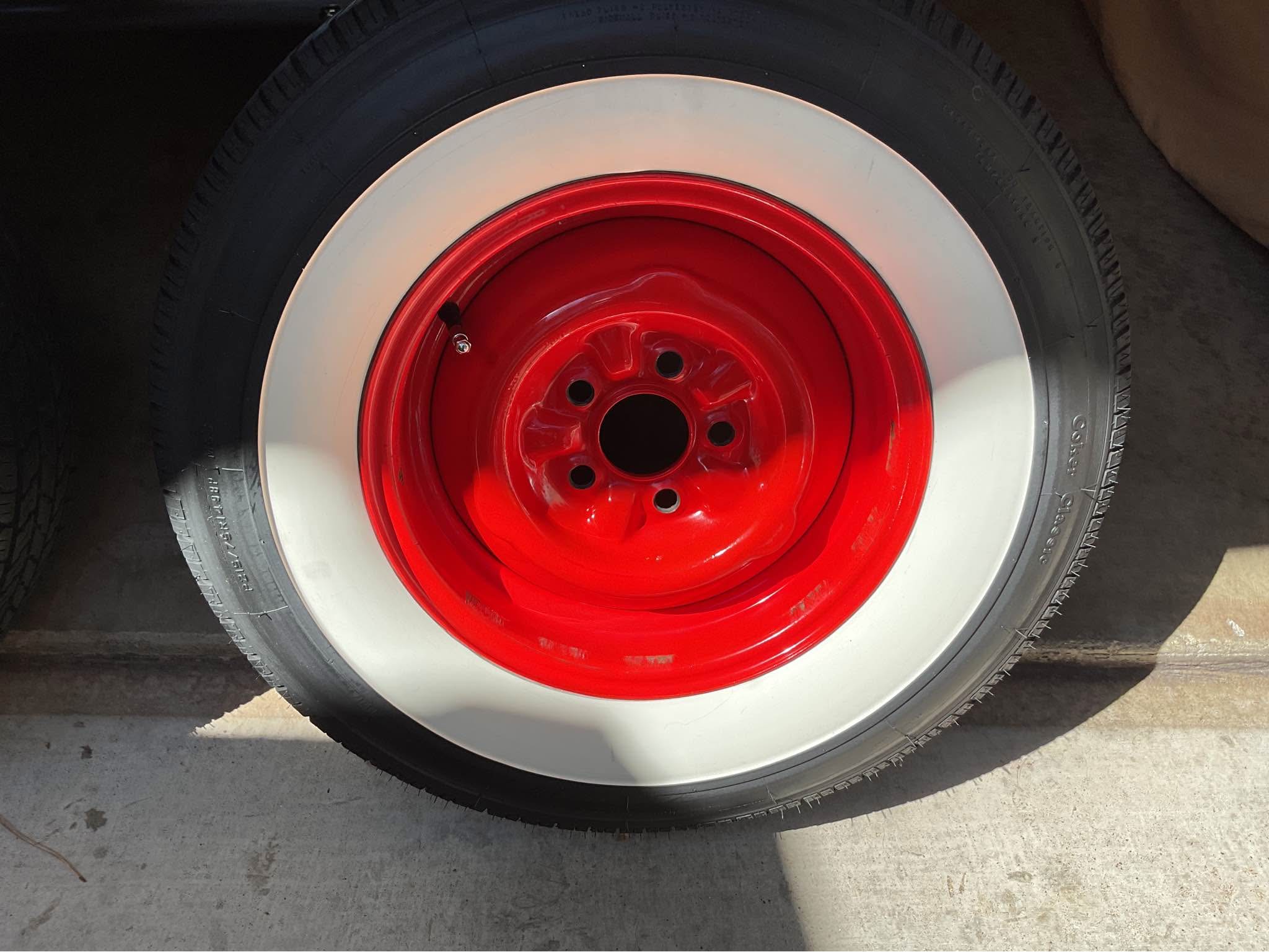Ford 14” wheels with mounted and balanced Coker Wide White Wall Radial ...