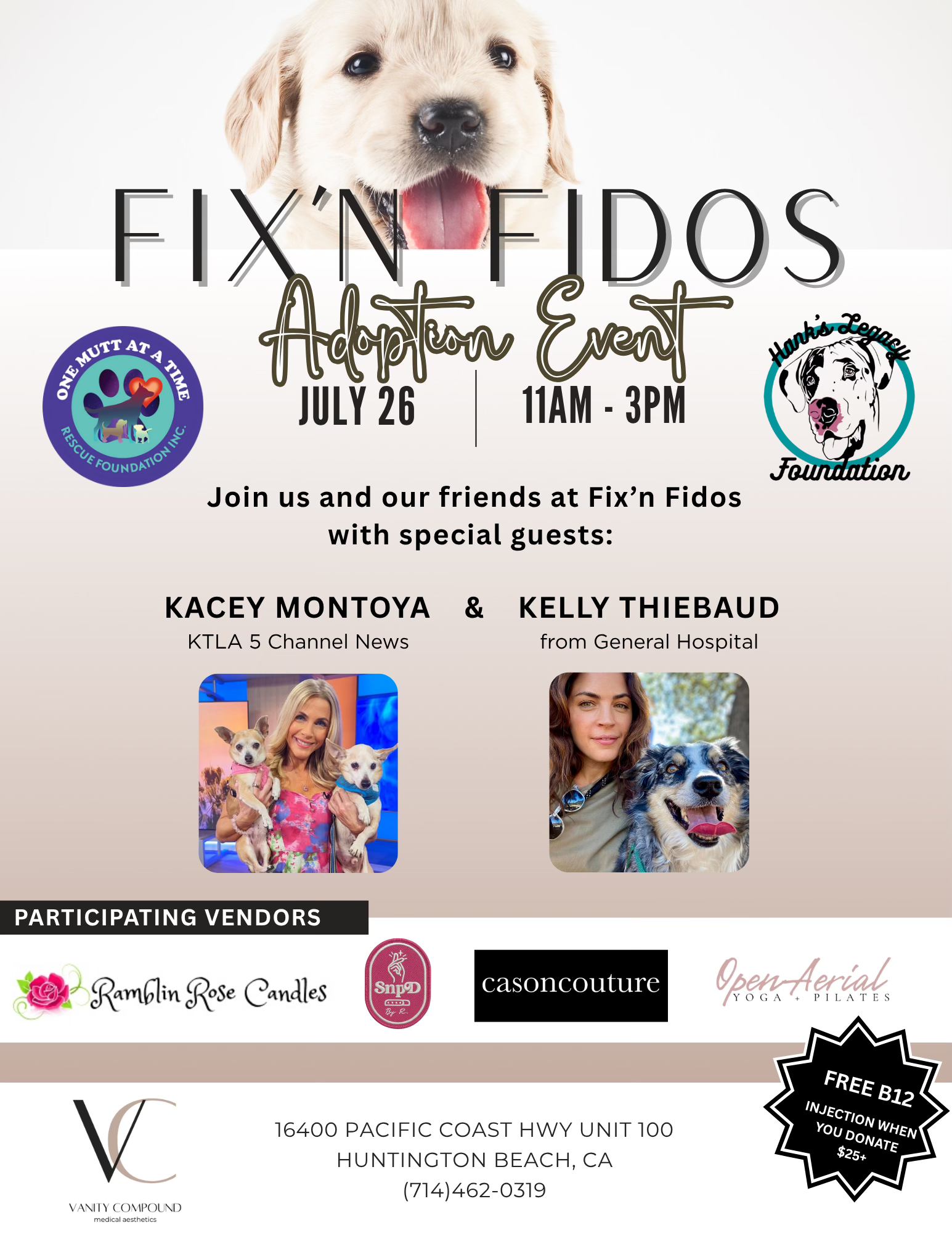 b12 injection huntington park ca Now offering injections! Available as a cash-pay service for $25 at all Springfield locations. Stop in and ask our clinical team today! Dog adoption event at Peter's