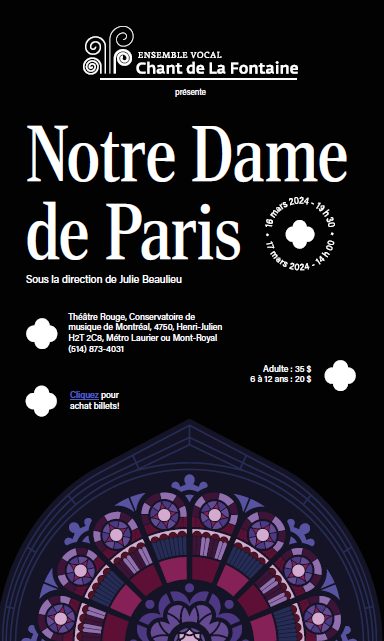 Billets disponibles... - Ensemble vocal Chant de La Fontaine