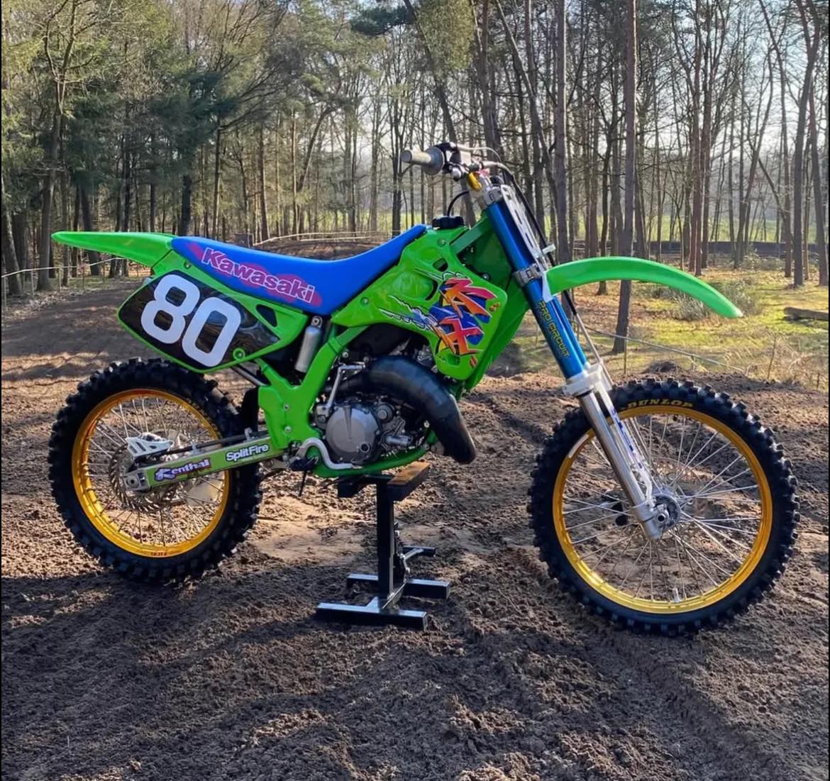 1998 Splitfire Pro Circuit Kawasaki KX125 of Ricky Carmichael