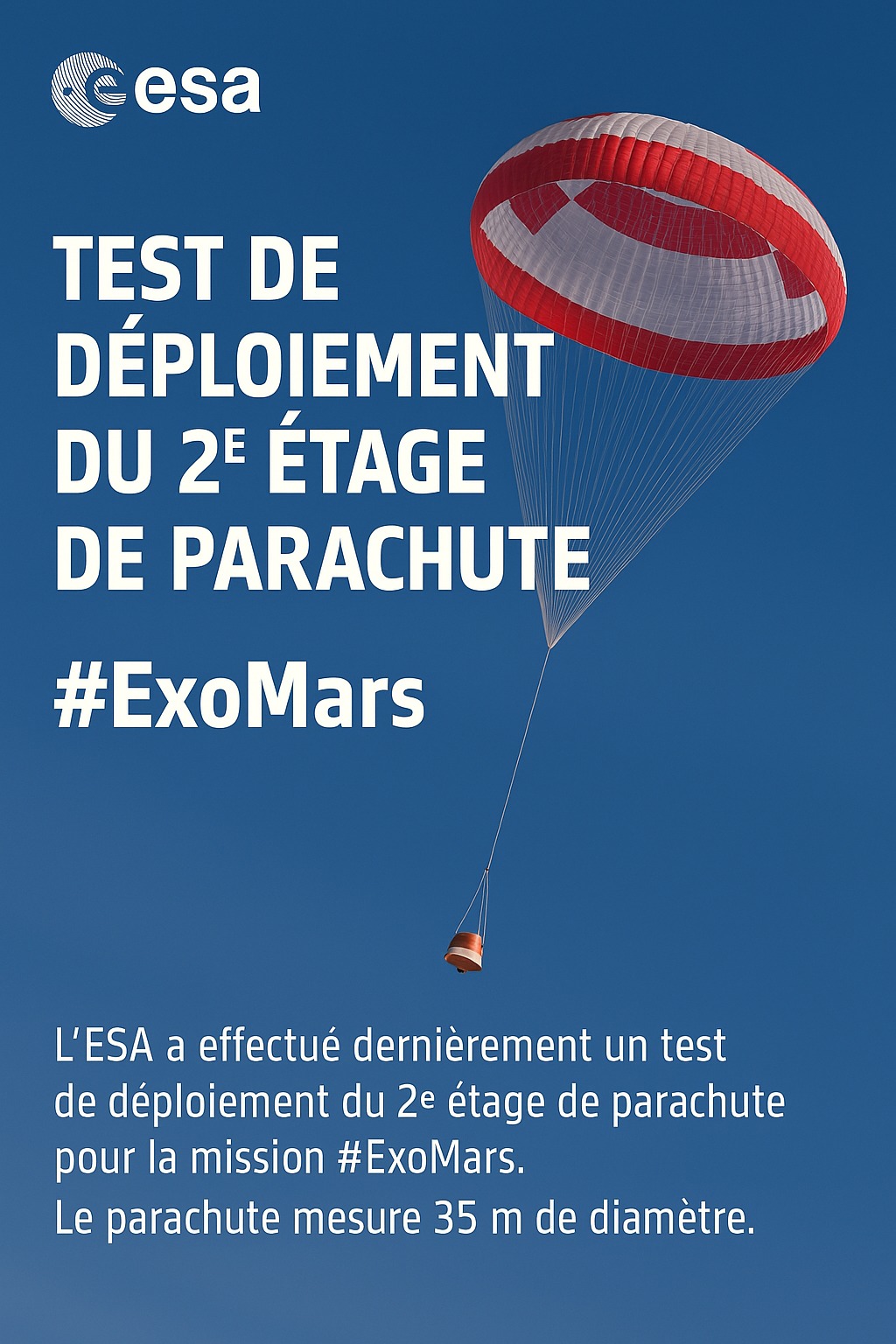 Mars - [NEWS] 🪂 Test réussi pour le plus grand parachute jamais conçu ...