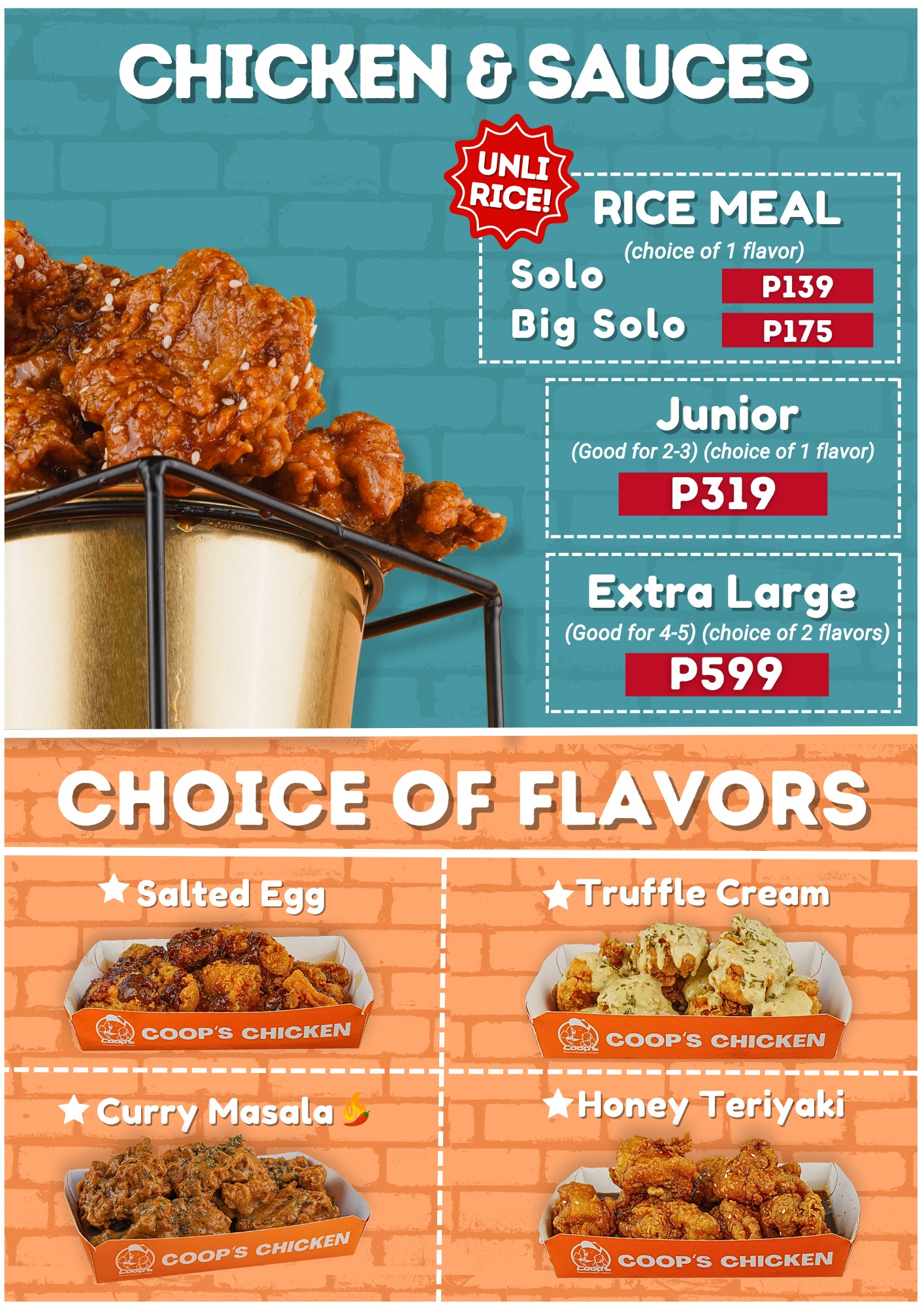 Here is our updated menu! To... - Coop's Boneless Chicken | Facebook