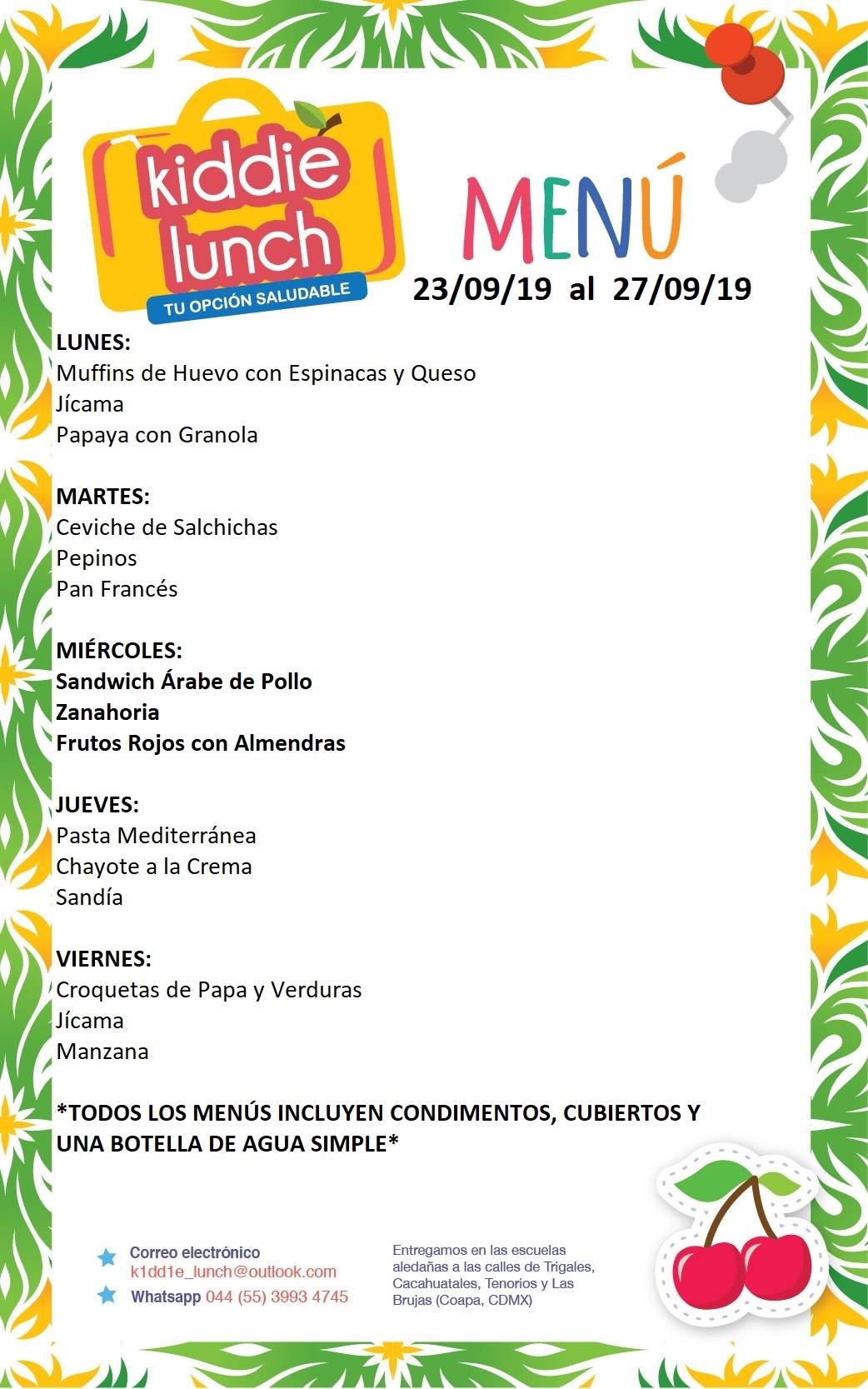 Kiddie Lunch - LES COMPARTIMOS NUESTRO MENÚ DE LA SEMANA... | Facebook