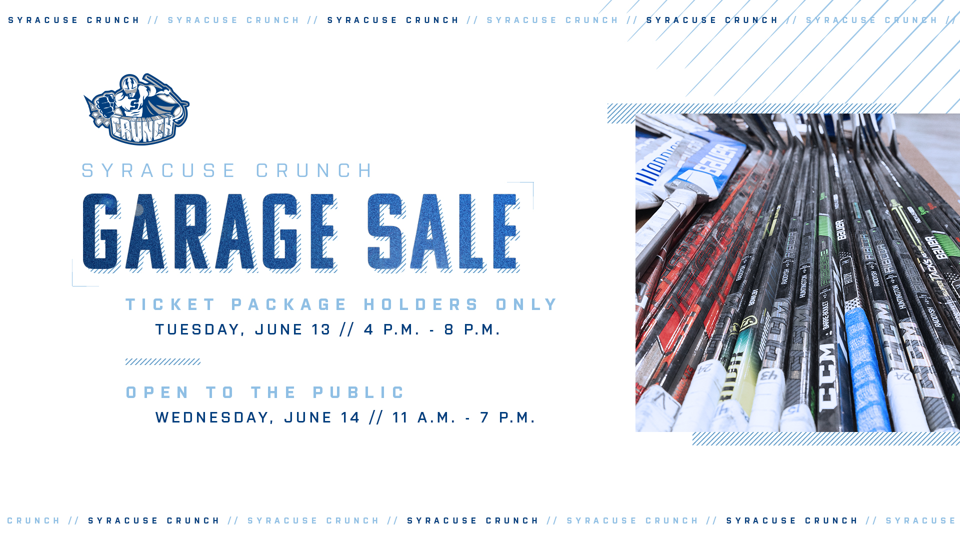Mark your calendars – our annual Garage Sale is back! Crunch