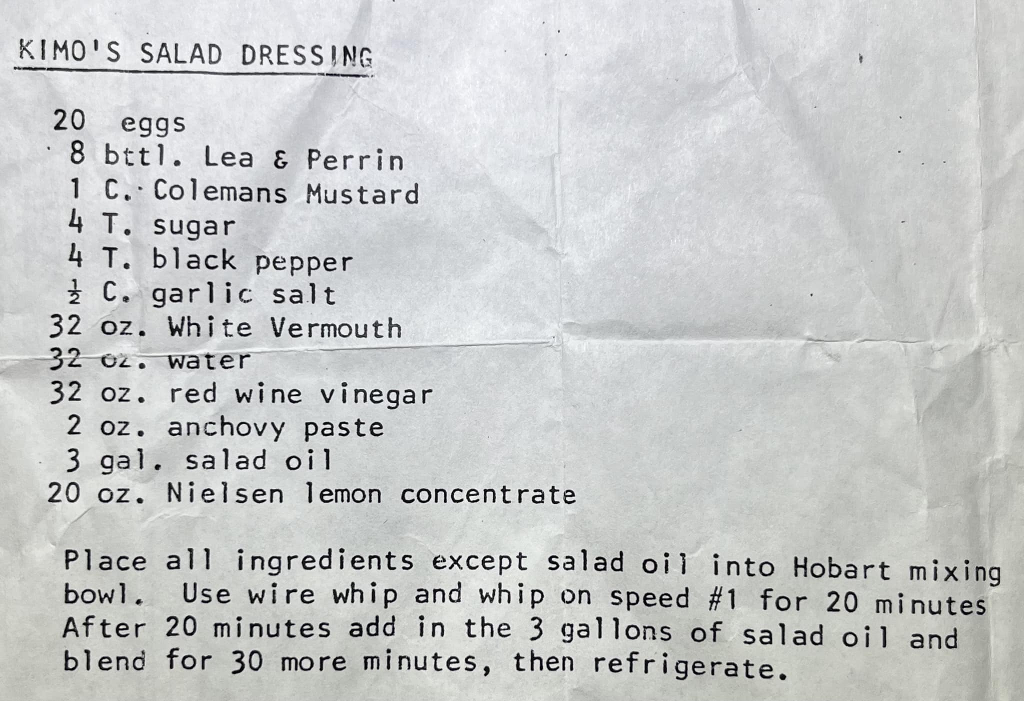 Kimo's Cesar Salad Recipe from Lahaina, Maui