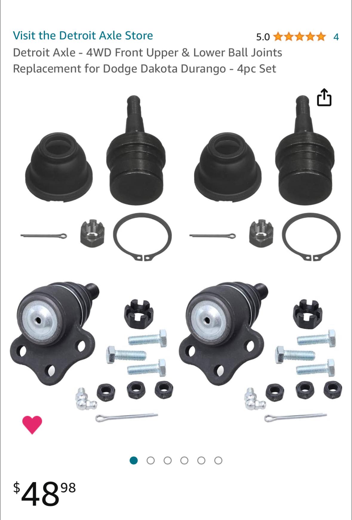 Detroit Axle - 4 Front Ball Joints for Chevy GMC | Ubuy