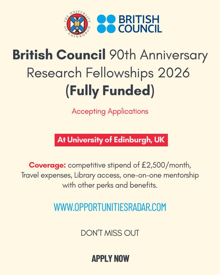Youth - British Council UK 🇬🇧 90th Anniversary Fellowship 2026 (Fully ...