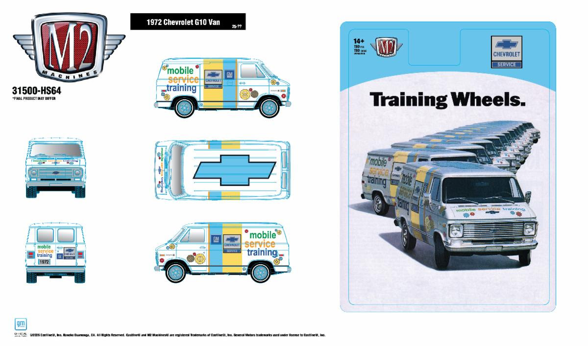 🚐 JUST RELEASED: M2 Machines – 31500-HS64 1972 Chevrolet G10 Van