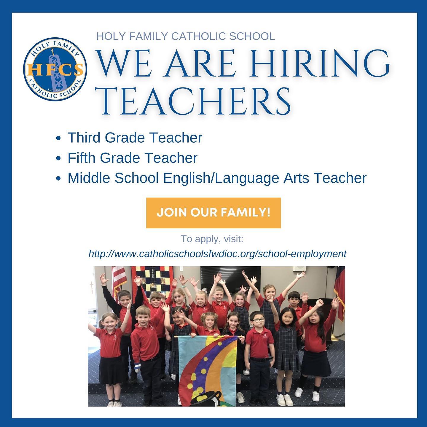 Do you want to teach in a... - Holy Family Catholic School | Facebook