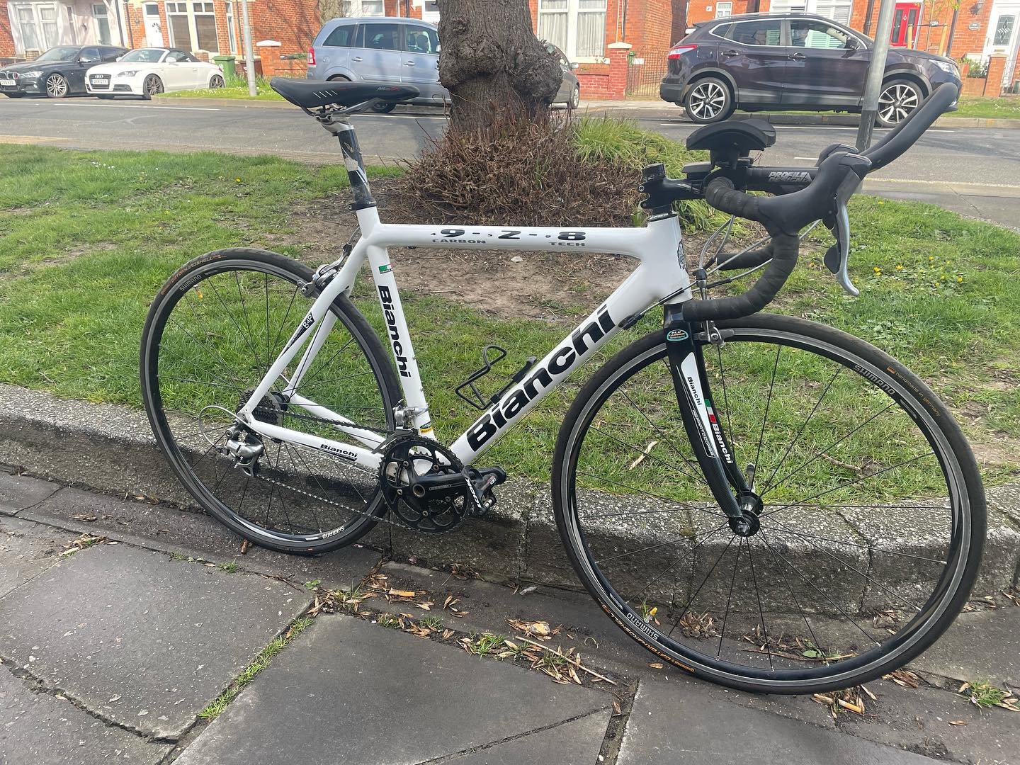Bianchi 928 white carbon l'una bike