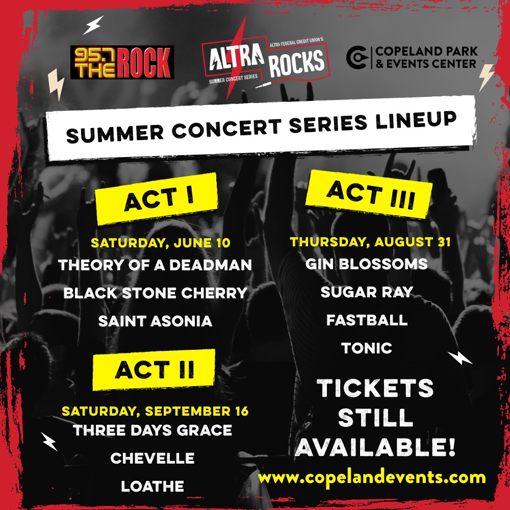 The Altra Rocks Lineup is... - Copeland Park & Events Center | Facebook