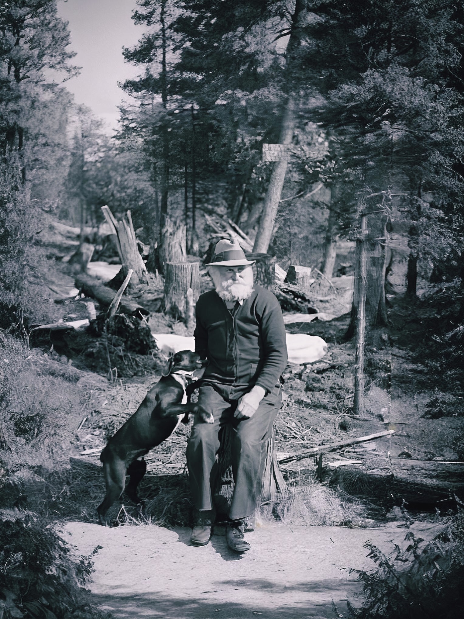 Uttara - Michigan, 1937 John Nygren and his dog, Prince. Living alone ...