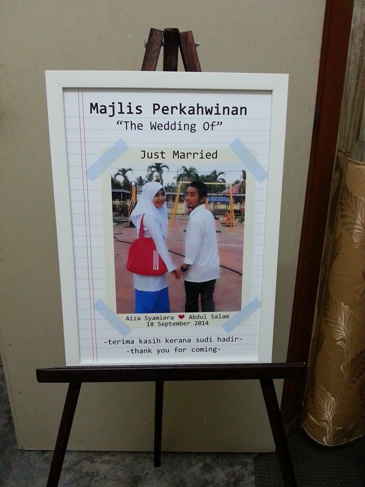 Es Kad Kahwin Welcome Board Untuk Majlis Perkahwinan Pertunangan Hari Jadi Size A3 Wooden Frame Boleh Pilih Color Board Printed On Artcard Price Rm 55 00 Postage Rm10 Jom Order Facebook